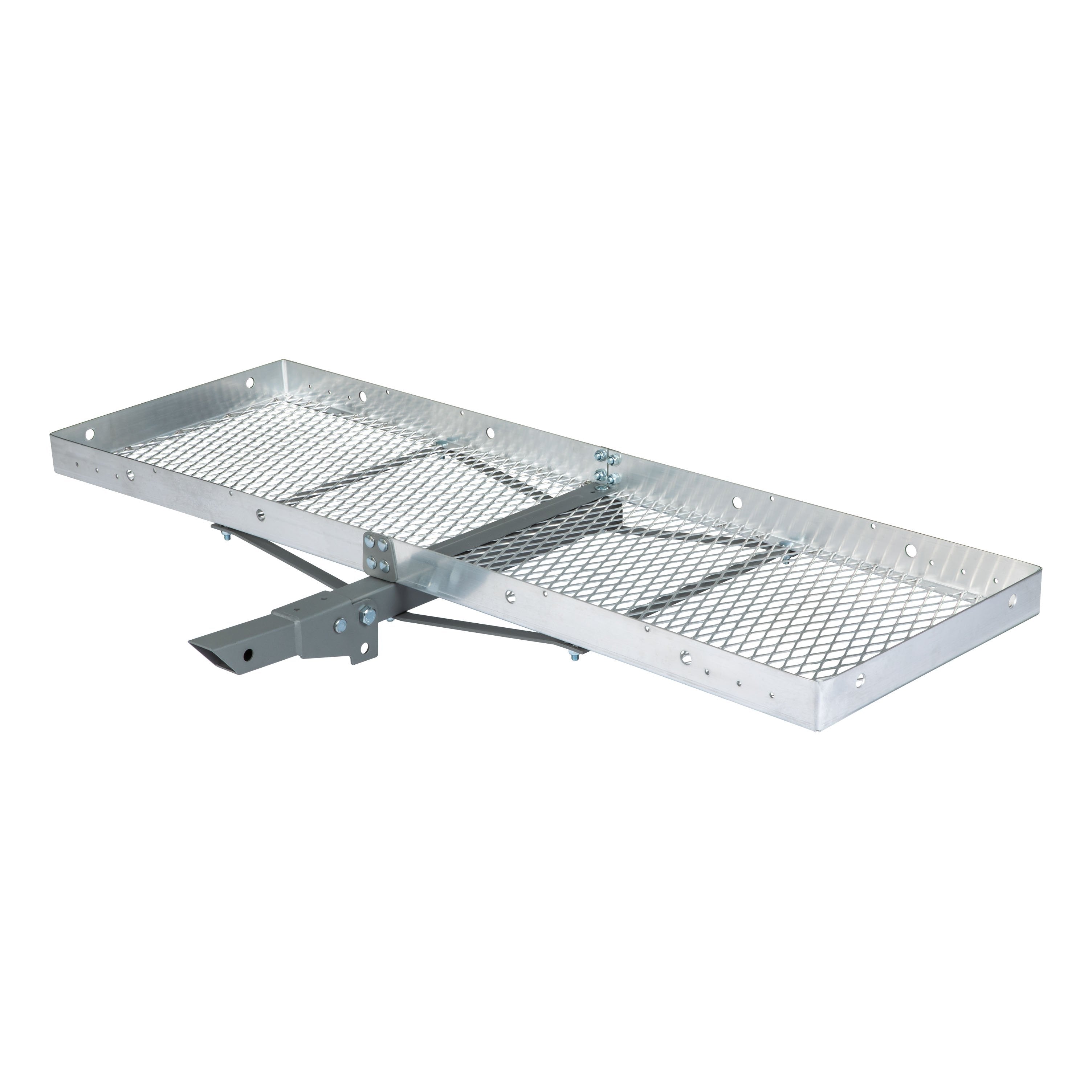 CURT 60 x 20-Inch Aluminum Tray Hitch Cargo Carrier, 500 lbs Capacity, 2-In Folding Shank Model 18100