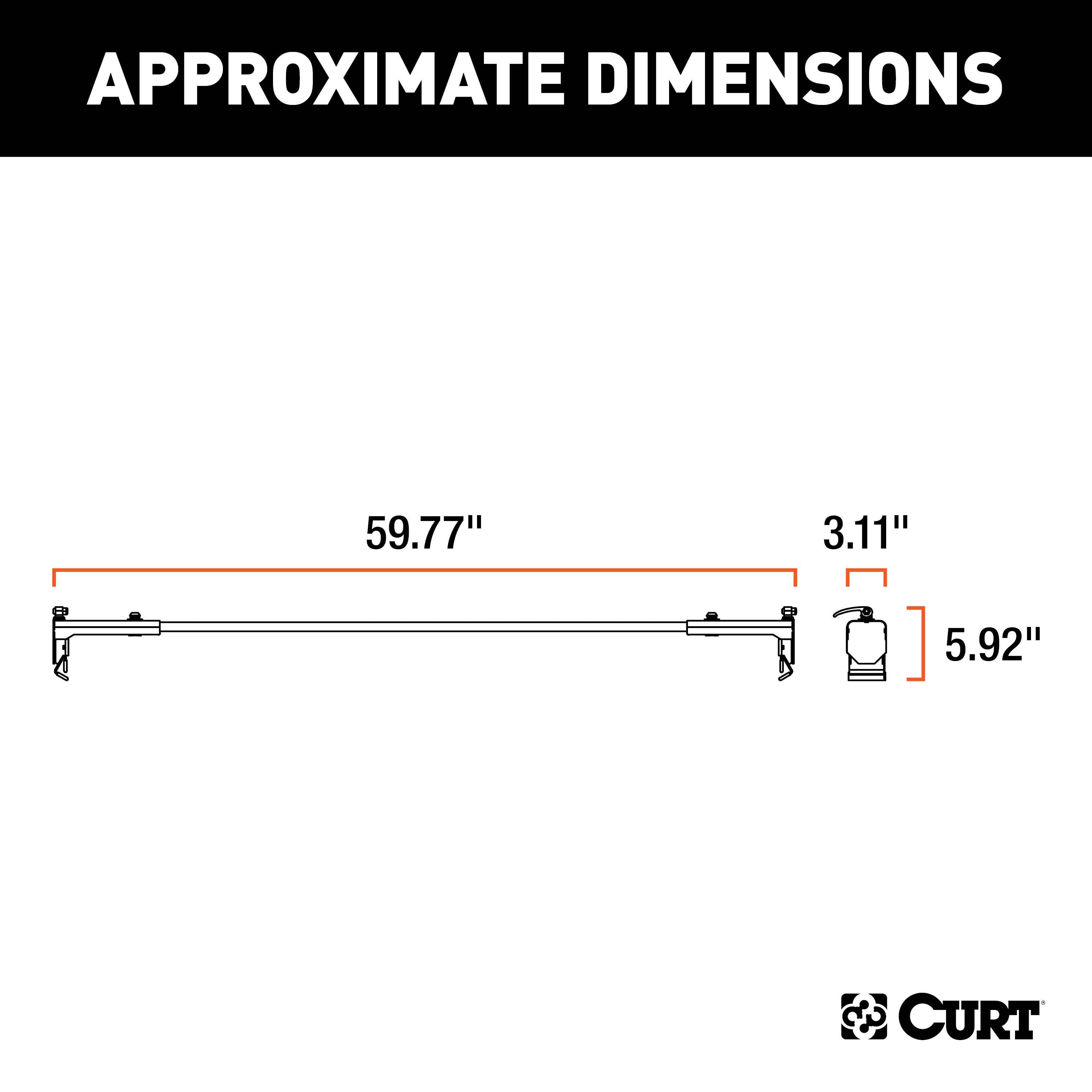CURT Black Steel Quick-Release Roof Rack Crossbars, Fits Select Jeep Wrangler JL, Gladiator Model 18122