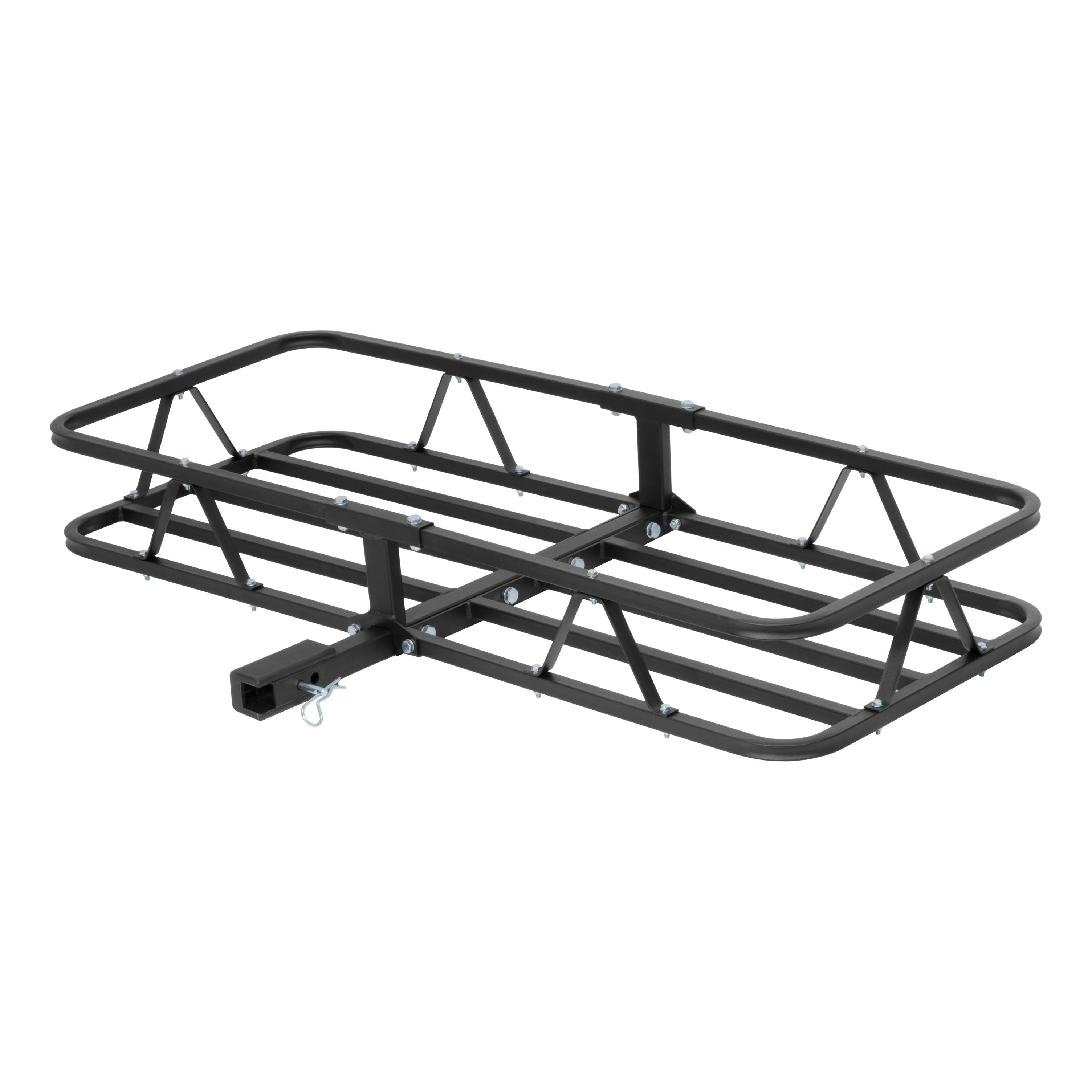 CURT 48 x 20-Inch Basket Hitch Cargo Carrier, 500 lbs Capacity, Black Steel, 1-1/4, 2-In Adapter Shank Model 18145