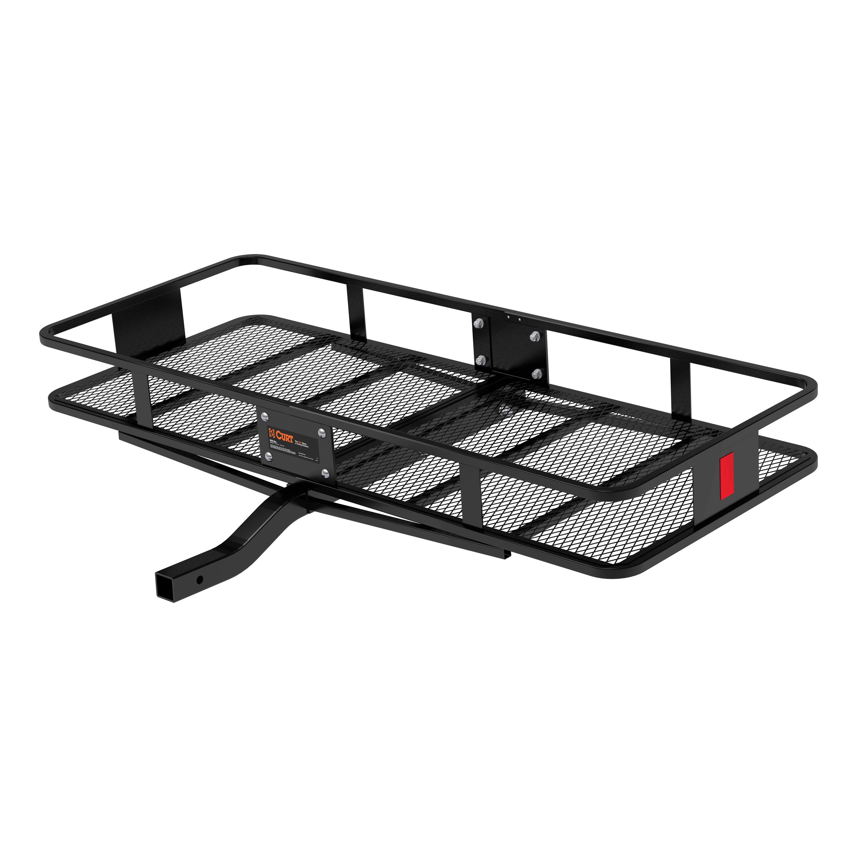 CURT 60 x 24-Inch Basket Hitch Cargo Carrier, 500 lbs Capacity, Black Steel, 2-In Fixed Shank Model 18152