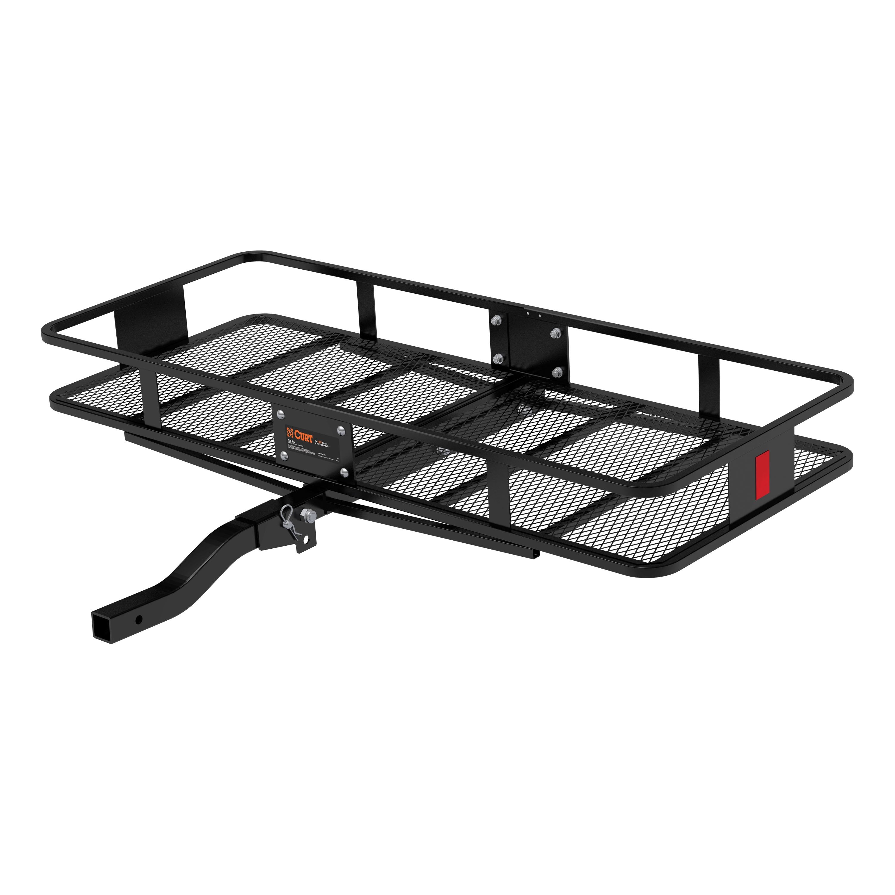 CURT 60 x 24-Inch Basket Hitch Cargo Carrier, 500 lbs Capacity, Black Steel, 2-In Folding Shank Model 18153