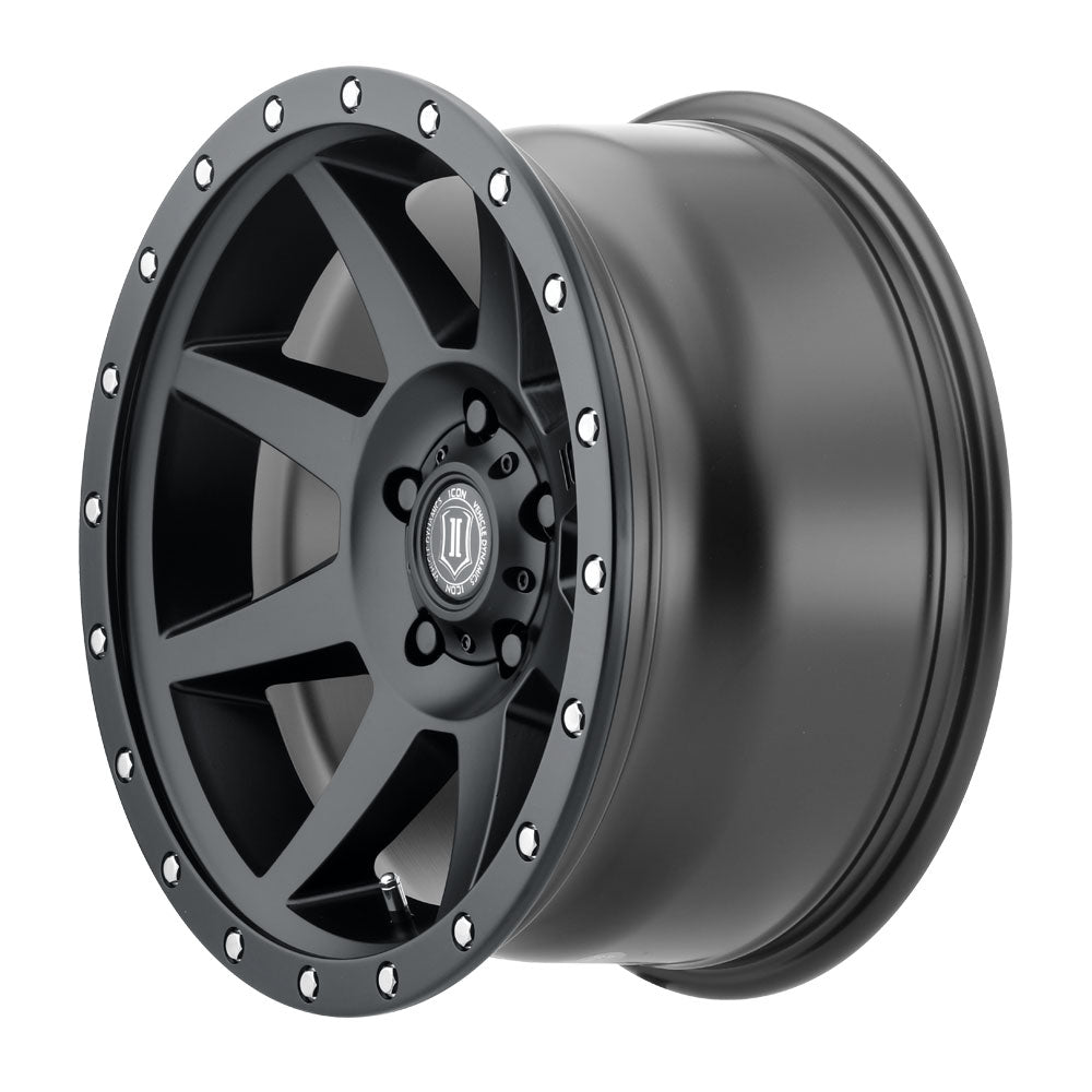 Rebound 17 X 8.5 5 X 4.5 0MM Offset 4.75 Inch Back Space Satin Black, ICON Alloys