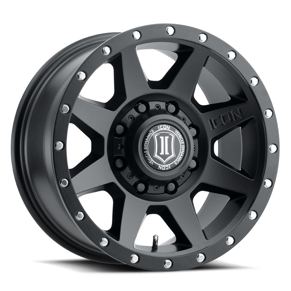 Rebound HD 17 X 8.5 / 8 X 170 6MM Offset 5 Inch Backspace Satin Black, ICON Alloys