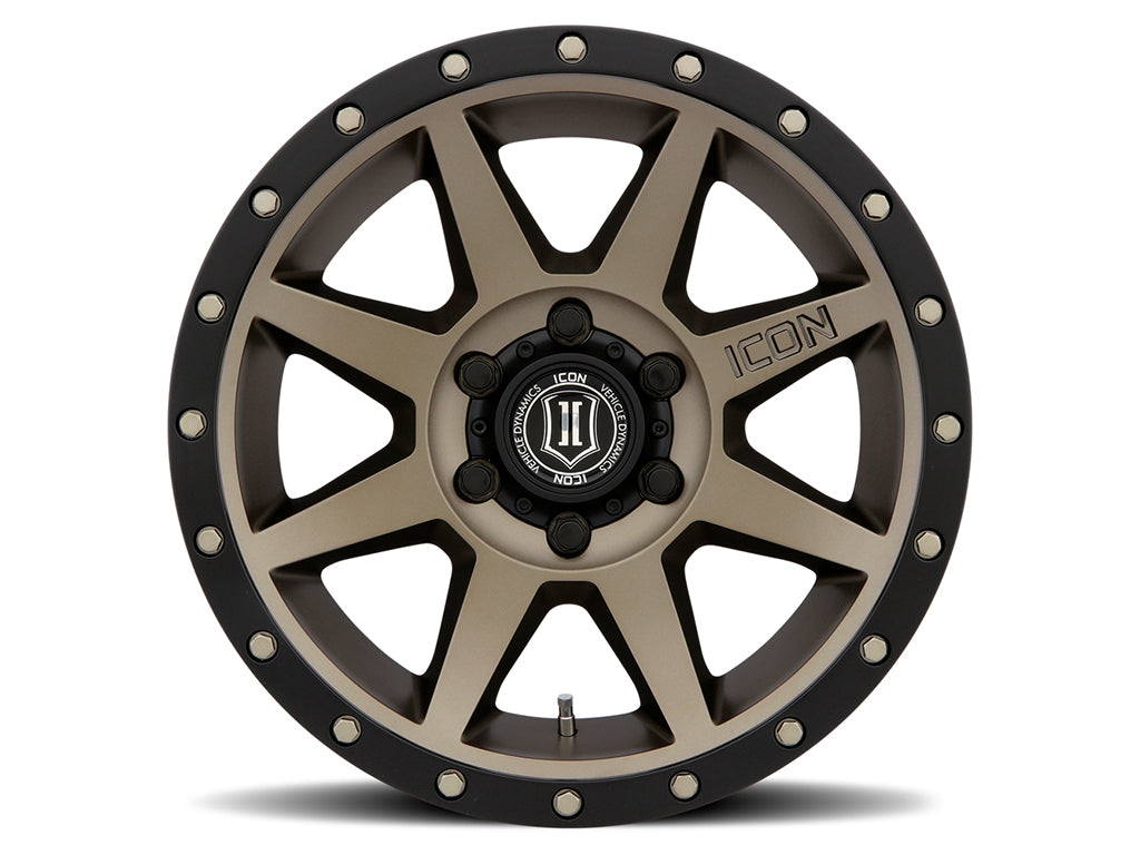 Rebound 17 X 8.5 / 6 X 5.5 25MM Offset 5.75 Inch Back Space Bronze, ICON Alloys