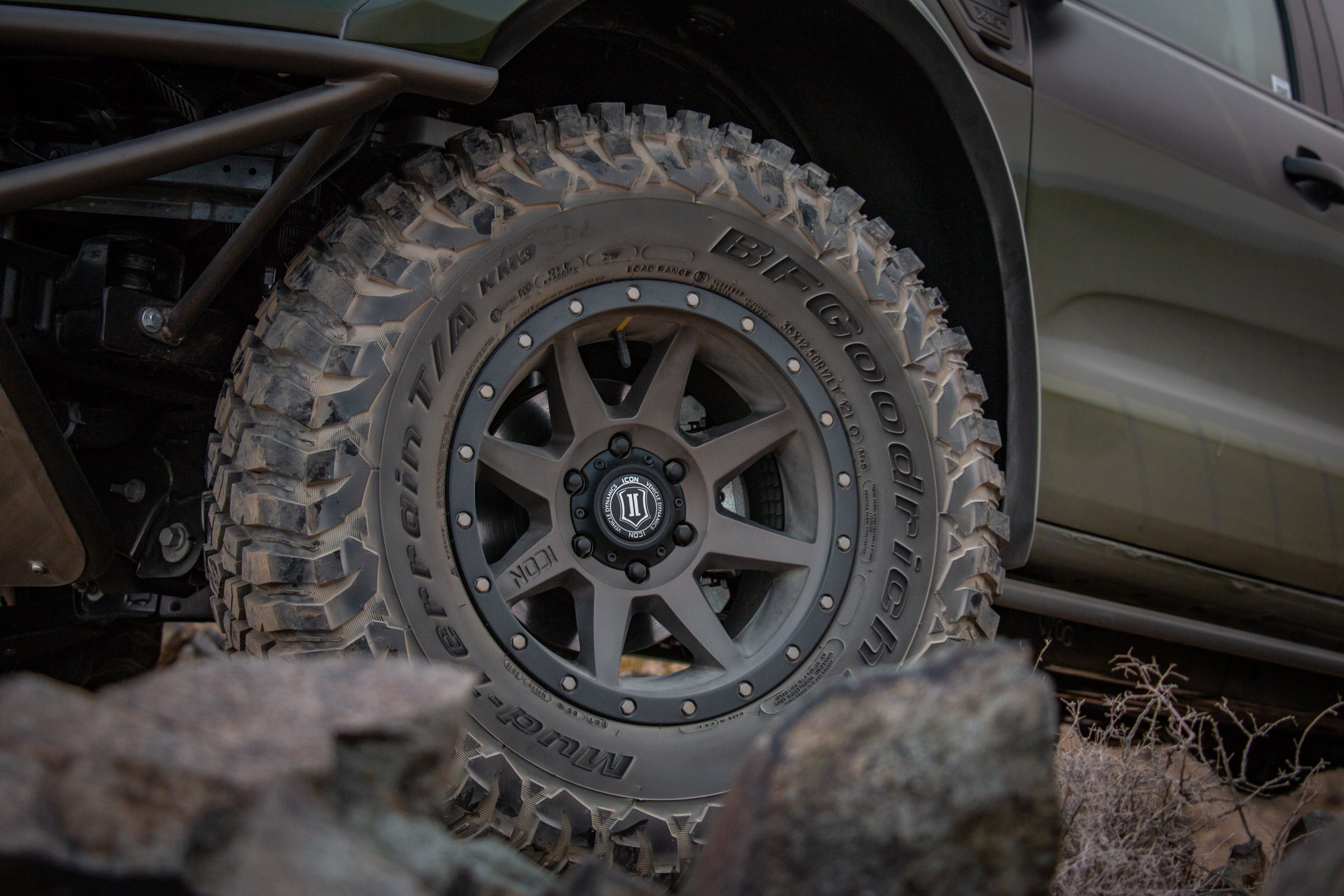 Rebound 17 X 8.5 / 6 X 5.5 25MM Offset 5.75 Inch Back Space Bronze, ICON Alloys