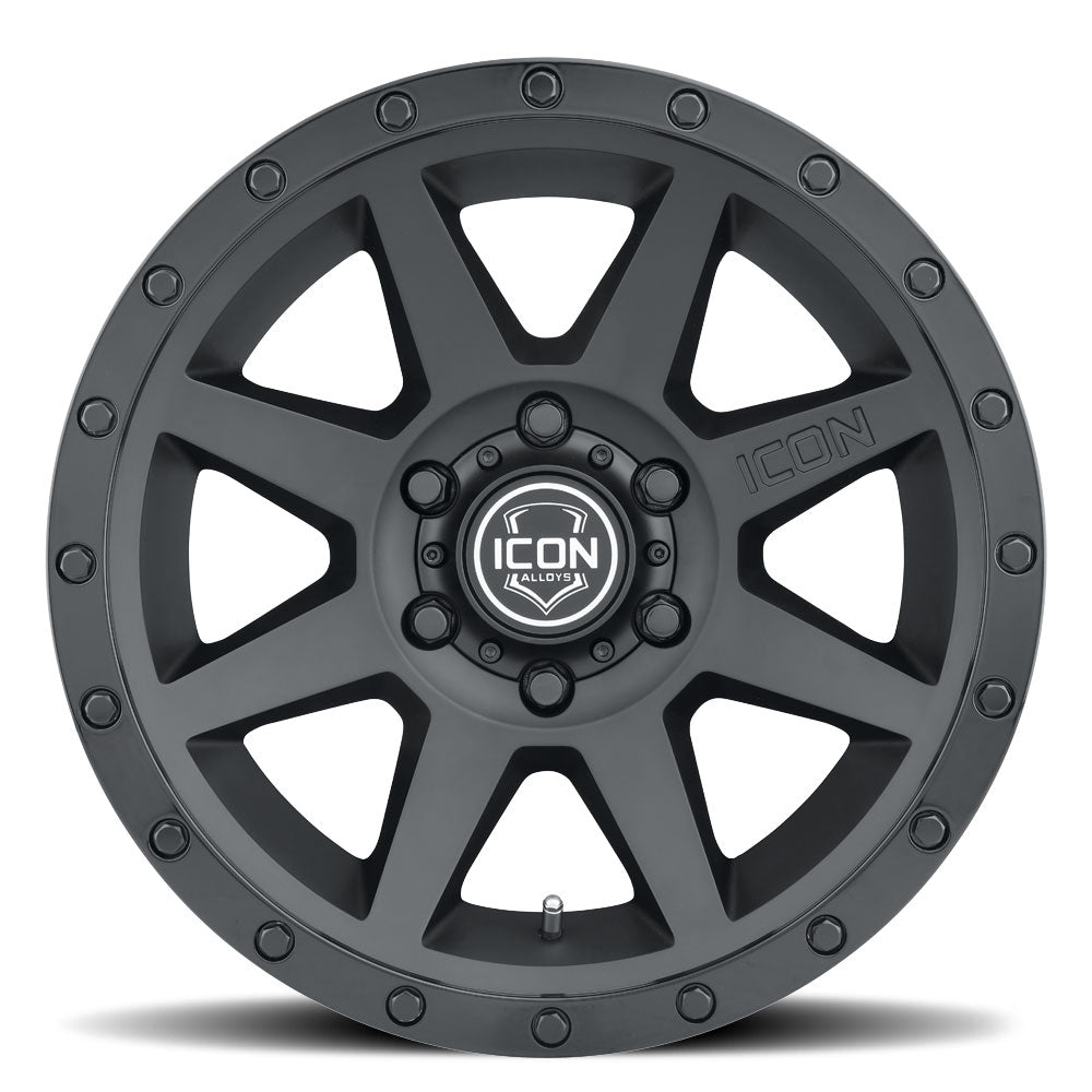 Rebound 18 X 9 / 5 X 5 -12MM Offset 4.5 Inch Back Space Double Black, ICON Alloys