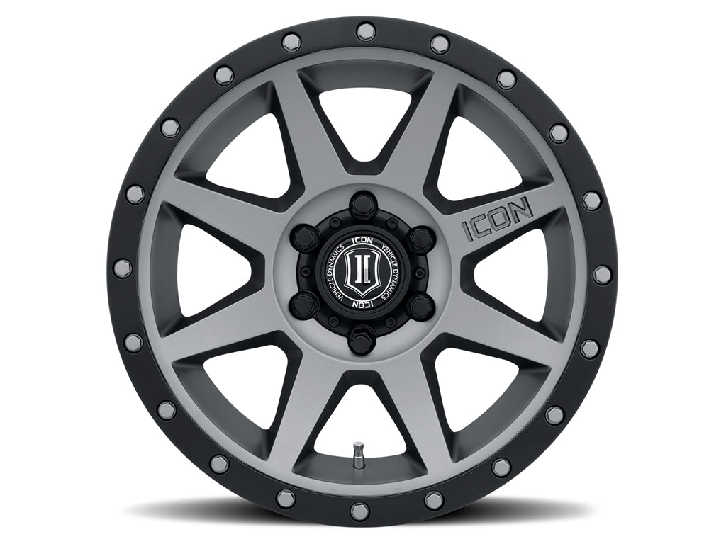 Rebound 18 X 9 / 5 X 5 Inch / -12MM / 4.5 Inch Back Space Titanium, ICON Alloys