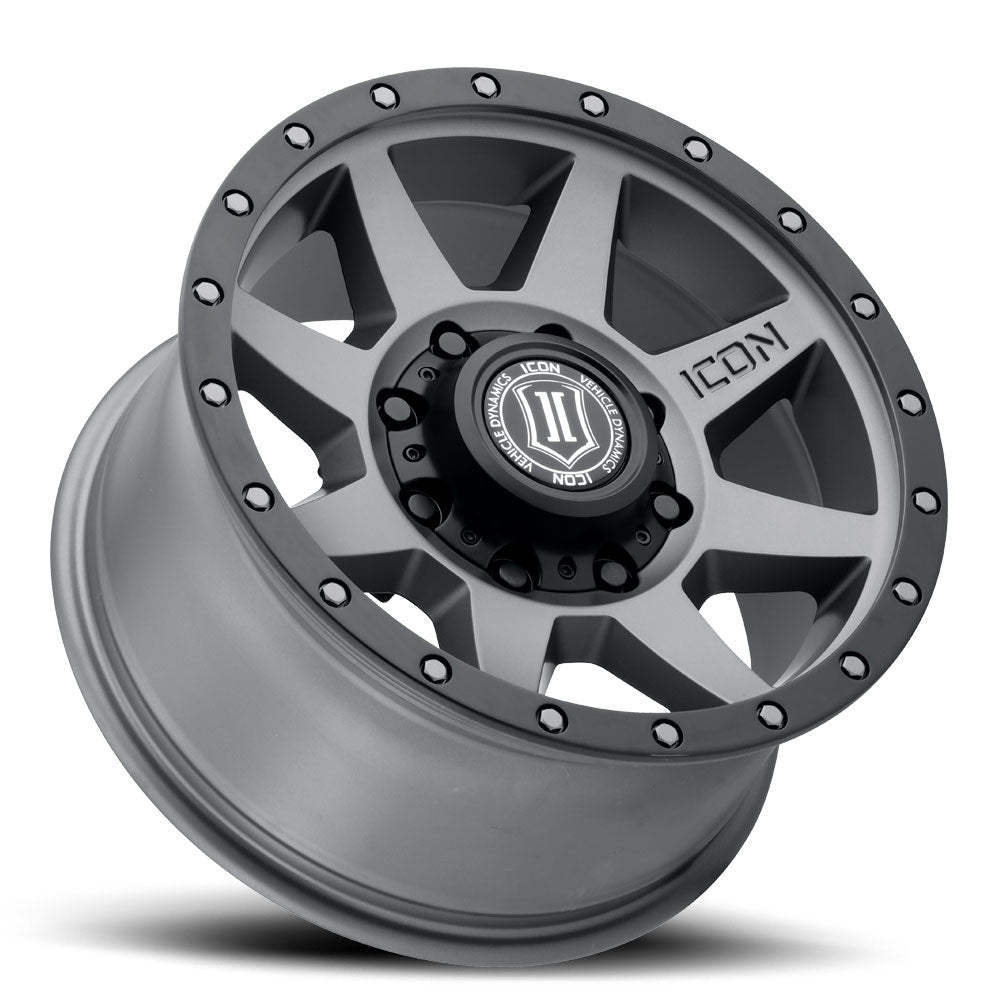 Rebound HD 18 X 9 / 8 X 6.5 / 12MM / 5.5 Inch Back Space Titanium, ICON Alloys
