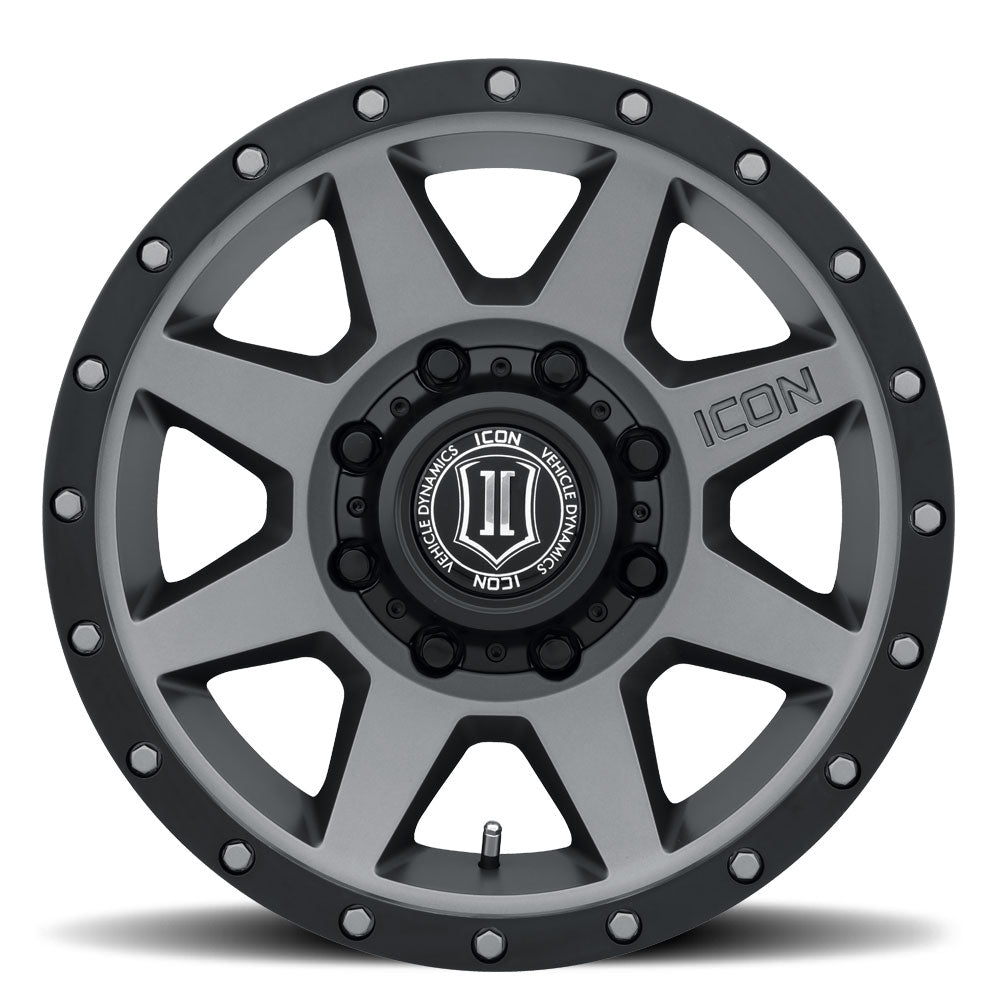 Rebound HD 18 X 9 / 8 X 180 / 12MM / 5.5 Inch Back Space Titanium, ICON Alloys