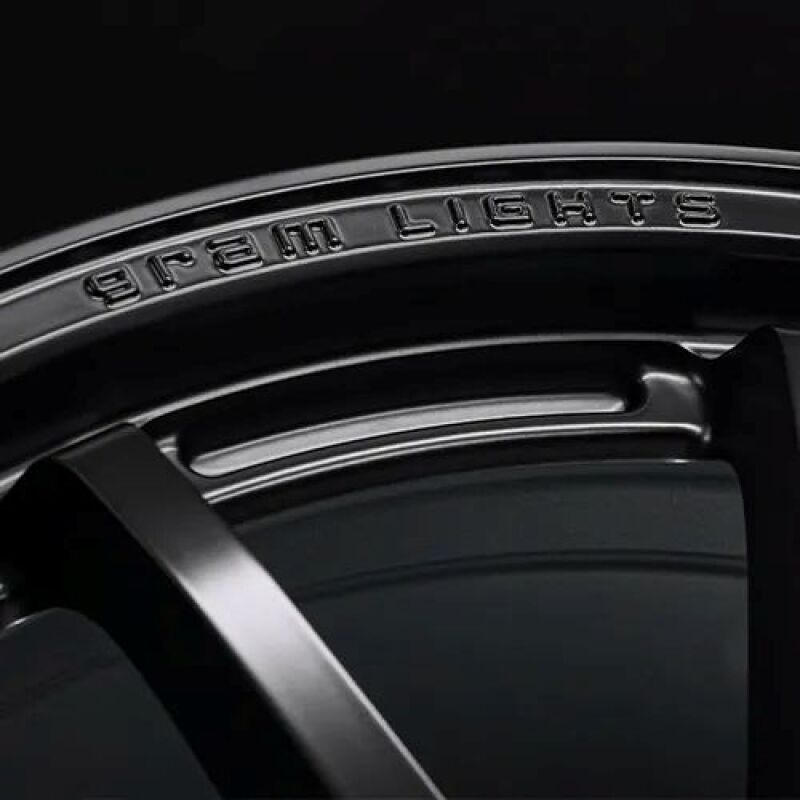 Gram Lights 57NR LIMITED II 18x8.5 +45 5-100 Semigloss Black Wheel w/ Black Cap/Stickers/Air Valve