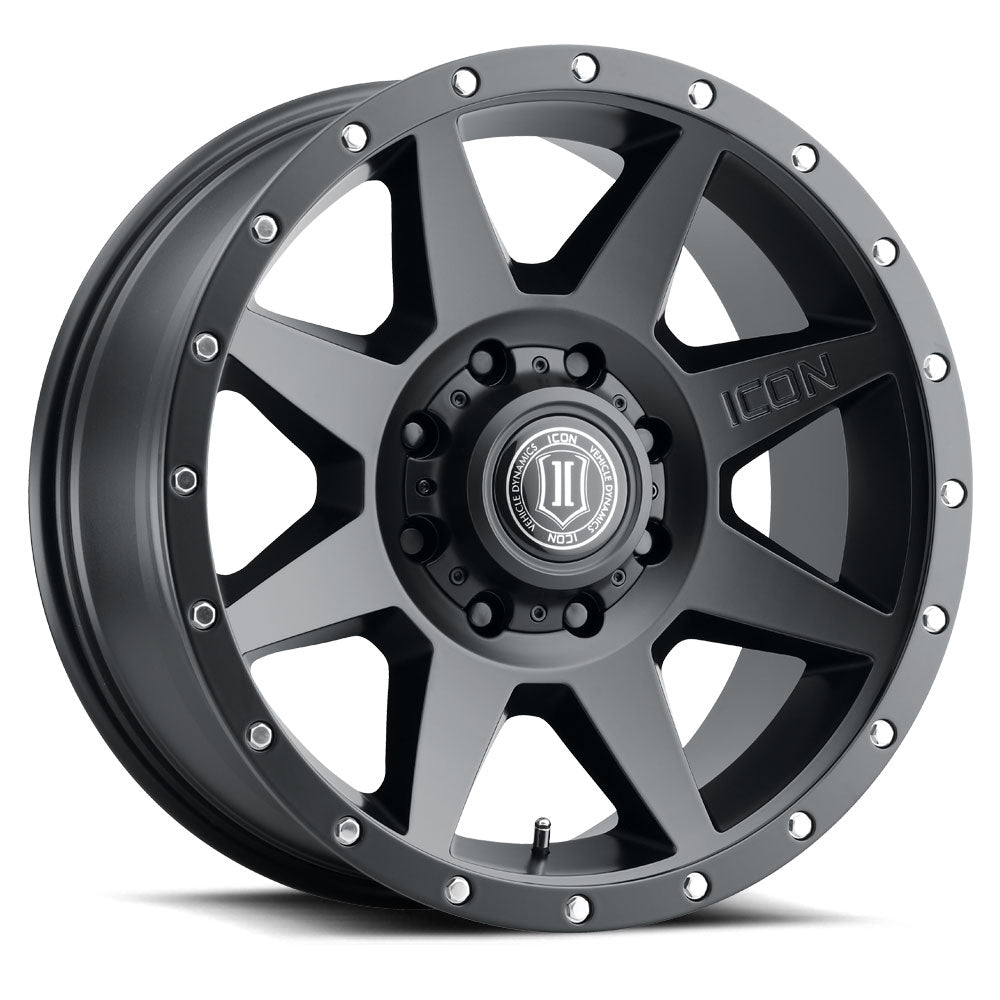 Rebound 20 X 9 / 8 X 170 6MM Offset 5.25 Inch Backspace Satin Black, ICON Alloys