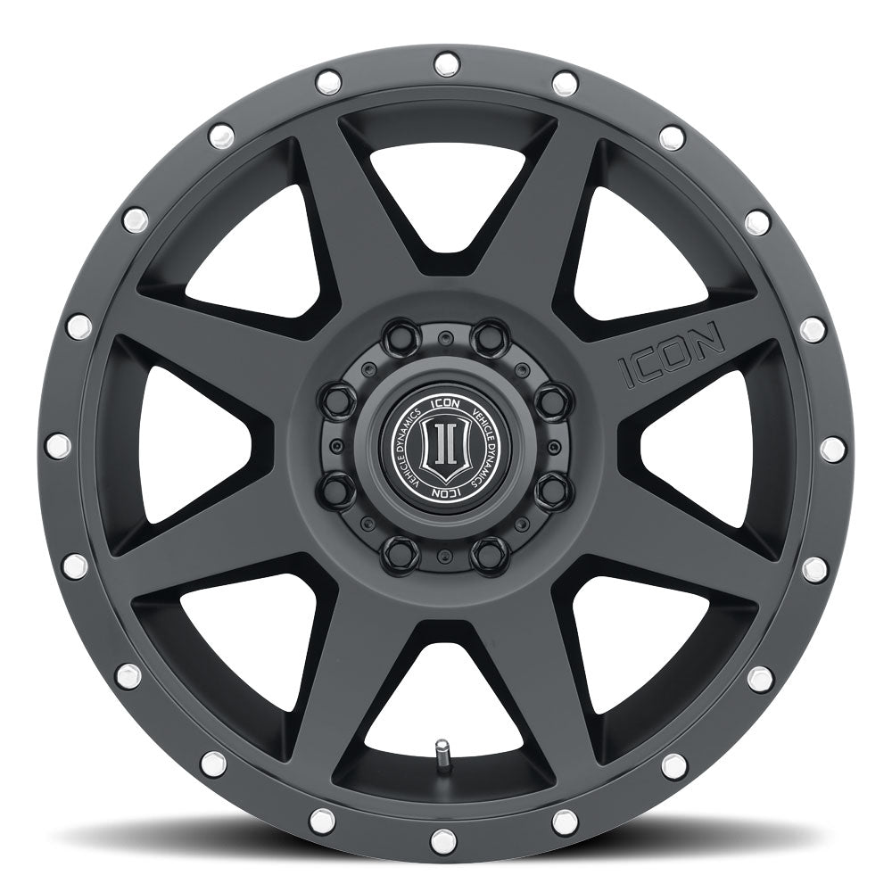 Rebound 20 X 9 / 8 X 170 6MM Offset 5.25 Inch Backspace Satin Black, ICON Alloys