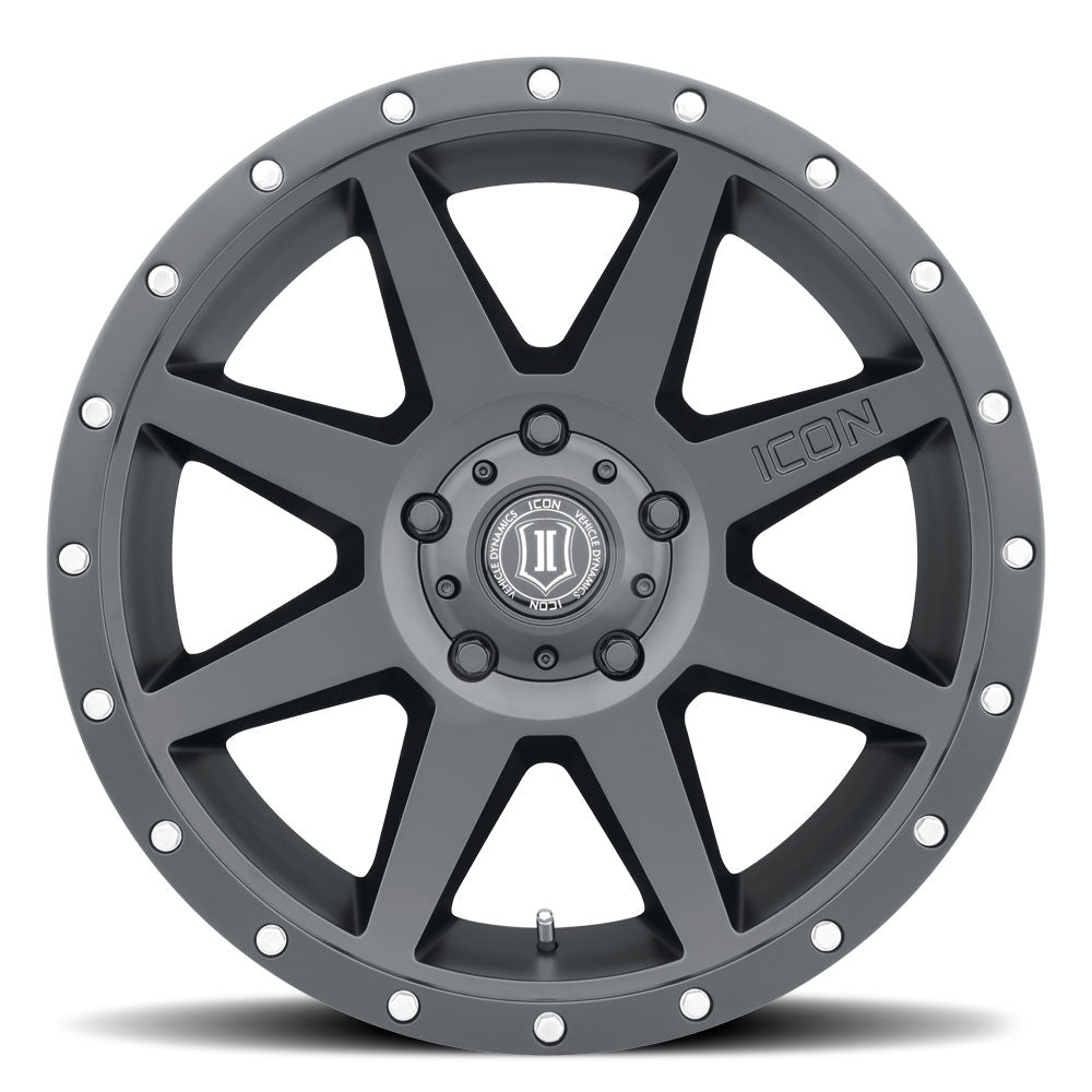 Rebound 20 X 9 / 6 X 5.5 0MM Offset 5 Inch Back Space Satin Black, ICON Alloys