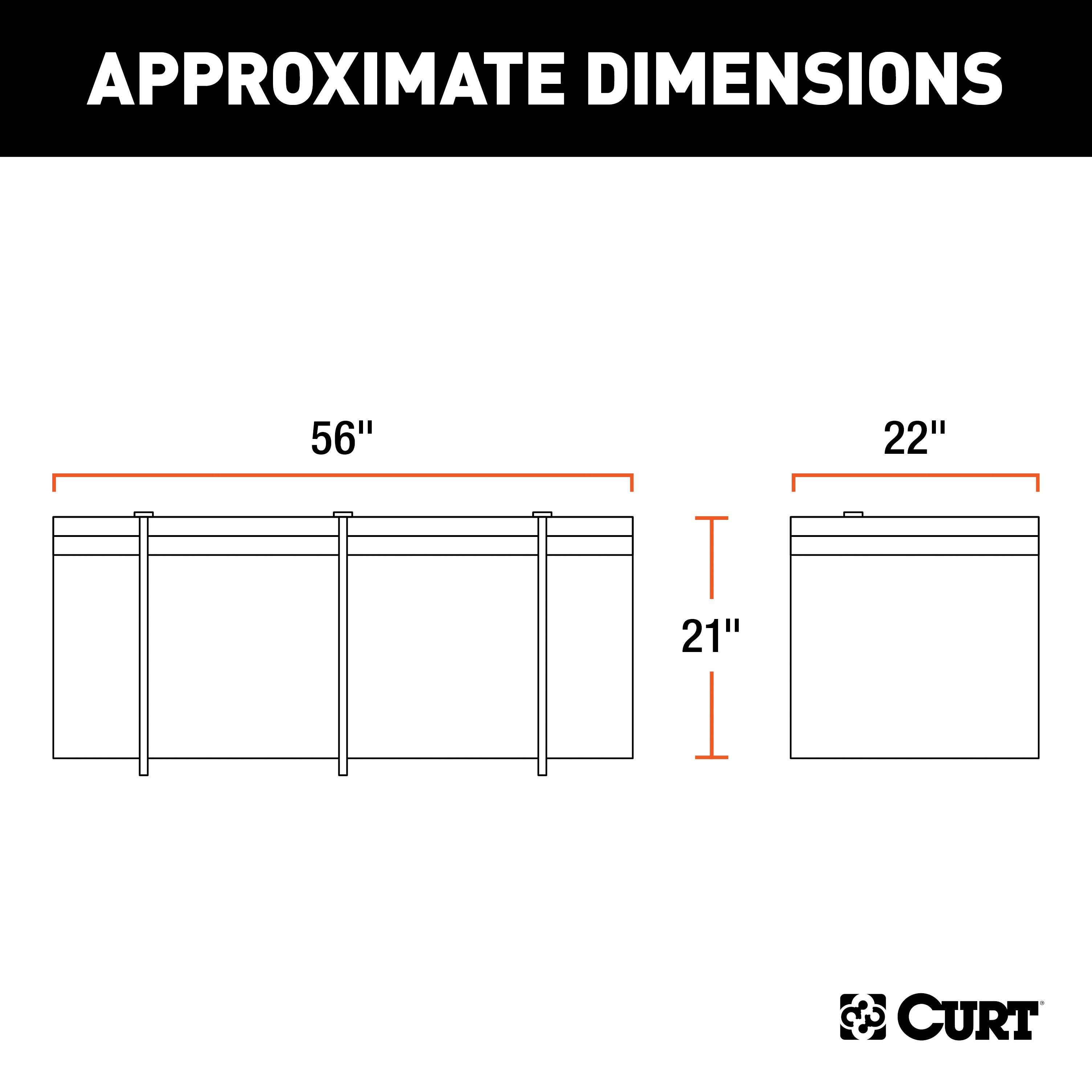 CURT 56 x 22 x 21-Inch Weather-Resistant Black Vinyl Cargo Bag for Hitch Carrier Model 18211