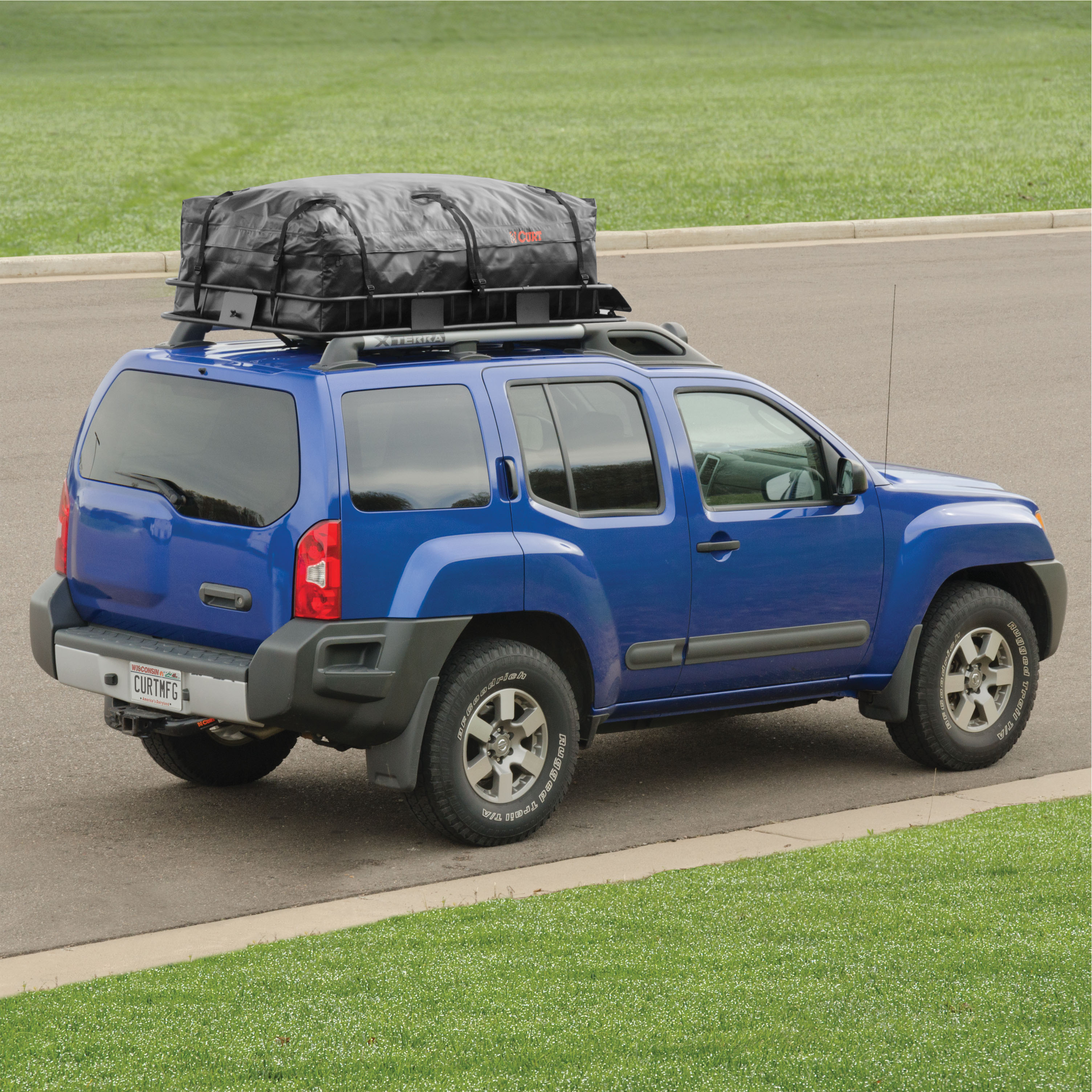 CURT 59 x 34 x 18-Inch Weather-Resistant Black Vinyl Roof Rack Cargo Bag for Roof Basket Model 18221