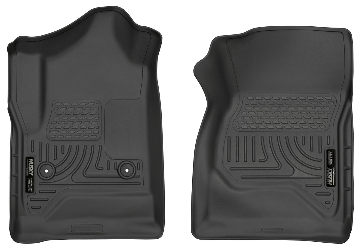Weatherbeater Front Floor Liners For 2014-2019 Silverado/Sierra 1500/2500 HD/3500 HD Husky Liners
