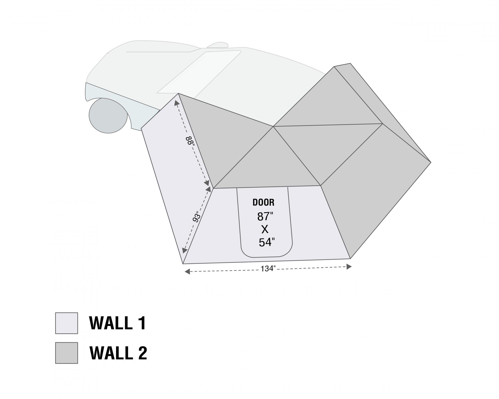 Shop Overland Vehicle Systems Freestanding Driver Side Nomadic 270 LT Awning Wall 1 Overland Vehicle Systems