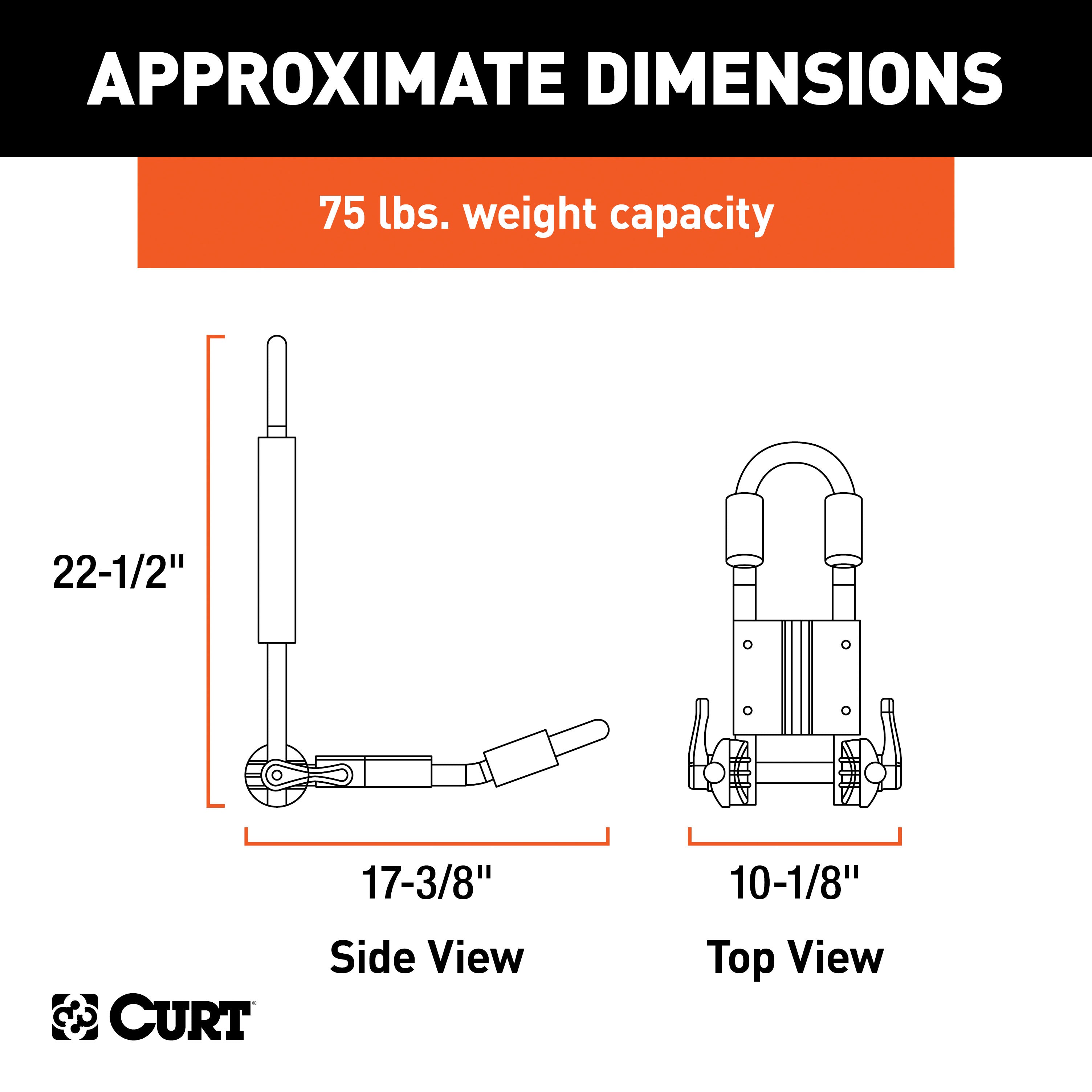 CURT Fully Adjustable Aluminum Universal Kayak Roof Rack Carrier, 2-Pack Model 18320