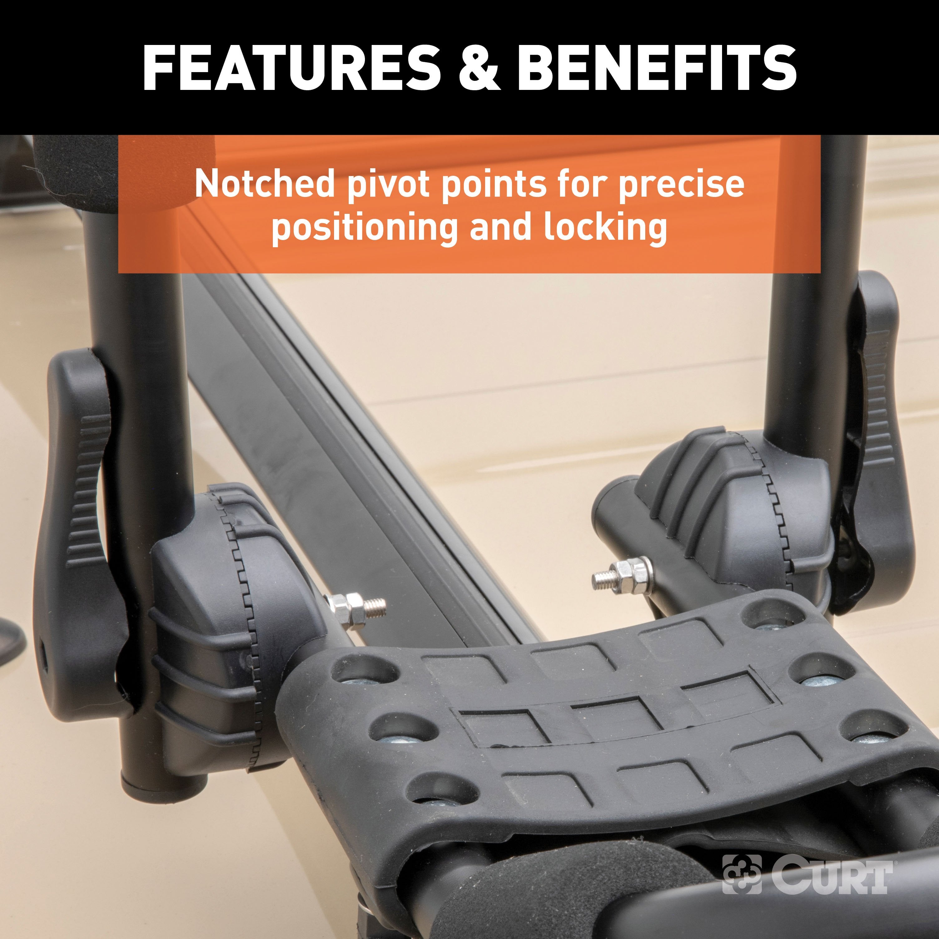 CURT Fully Adjustable Aluminum Universal Kayak Roof Rack Carrier, 2-Pack Model 18320