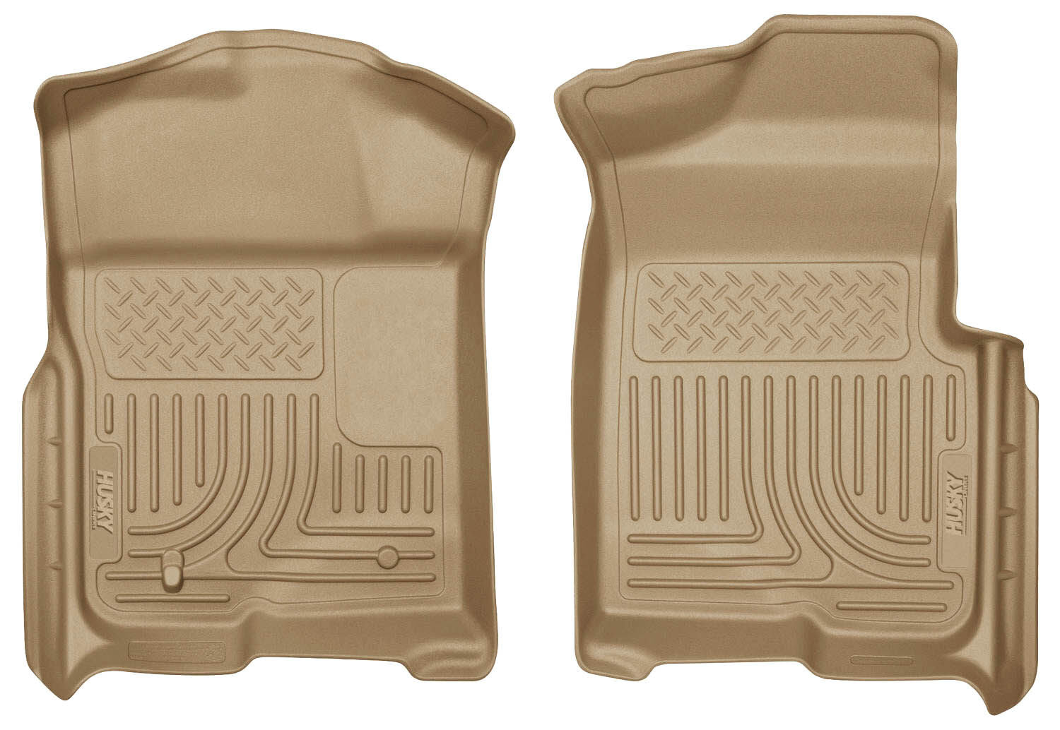 Weatherbeater Front Floor Liners For 2009-2014 F-150 Tan Husky Liners