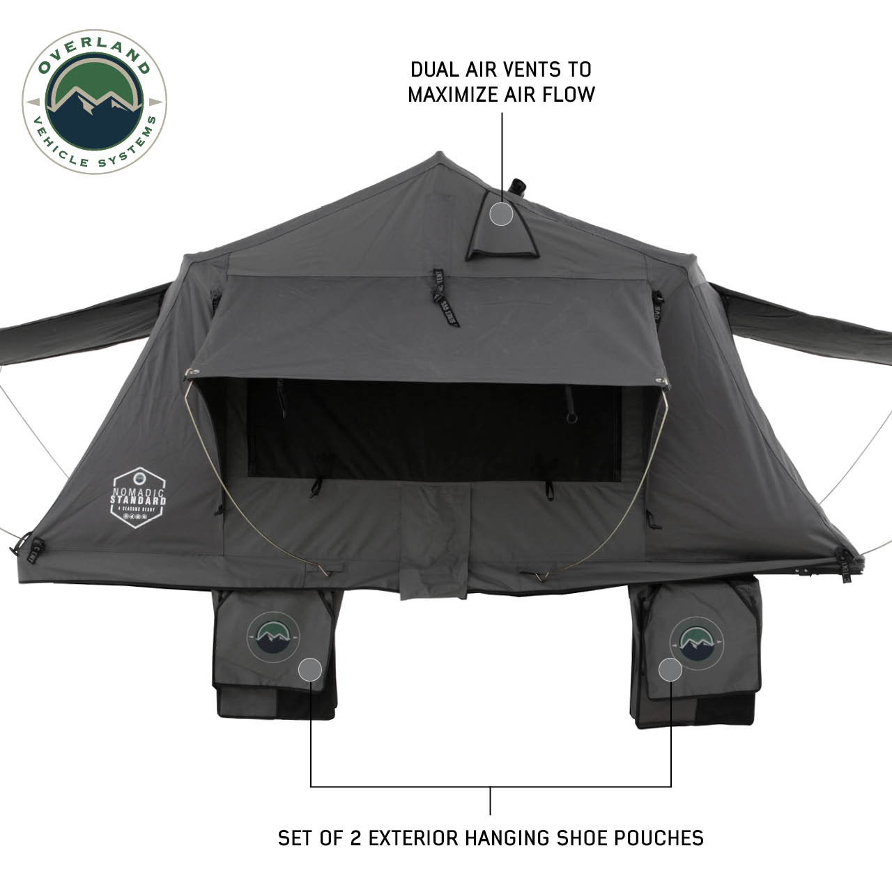 Nomadic 3 Standard Roof Top Tent 3 Person Roof Top Tent Overland Vehicle Systems