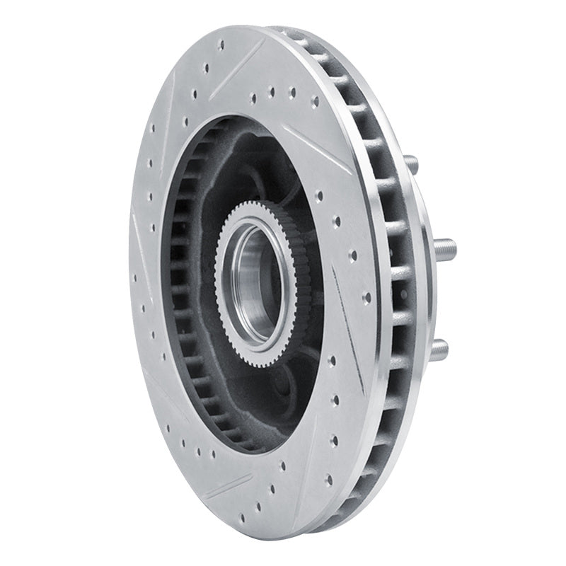 R1 92-02 Chevrolet C1500 Suburban Front Right Drilled & Slotted Silver Brake Rotor