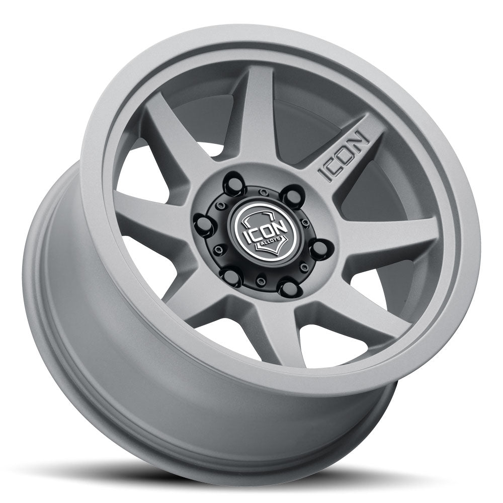 Rebound Six 17 X 8.5 / 6 X 5.5 25MM Offset 5.75 Inch Back Space Charcoal, ICON Alloys