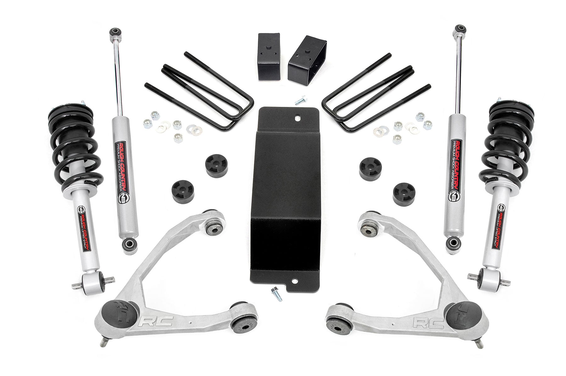 3.5 Inch Lift Kit Forged UCA N3 Strut Silverado/Sierra 1500 (14-16) Rough Country