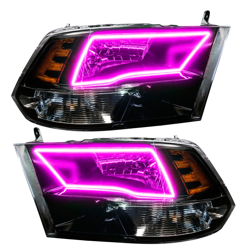 Oracle 09-17 RAM 1500 Quad Pre-Assembled Headlights Blk Housing - w/ Simple Controller