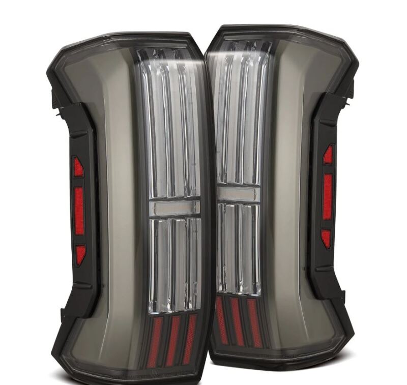AlphaRex NOVA-Series black LED tail lights for 2022-2024 Toyota Tundra, featuring a sleek design and enhanced visibility.