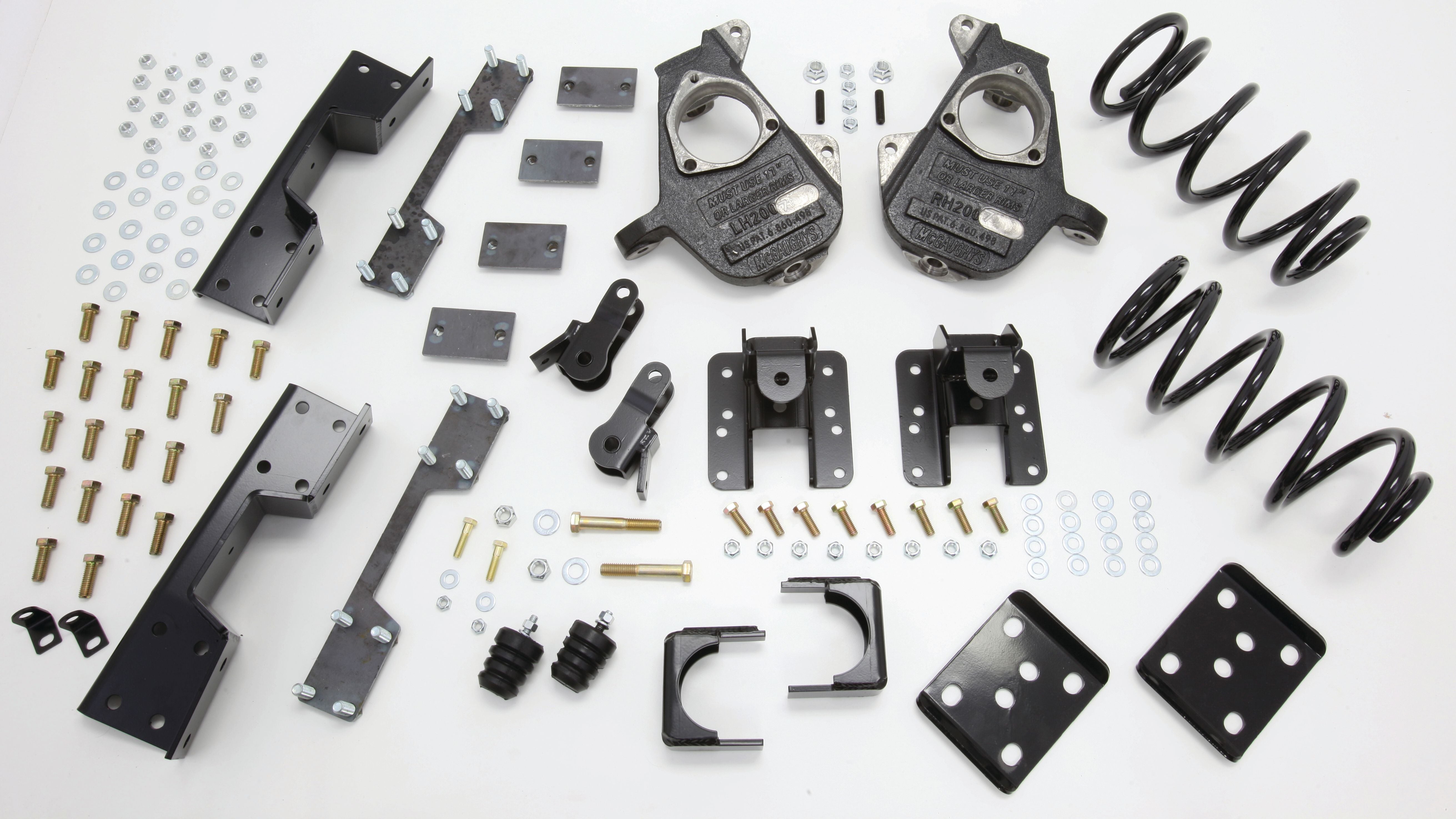 2007-13 S-Cab Silverado 3/5" Deluxe Drop Kit (Spindles, Coil Springs, Rear Hangers, Flip Kit, C-Notch, & Bump Stops)