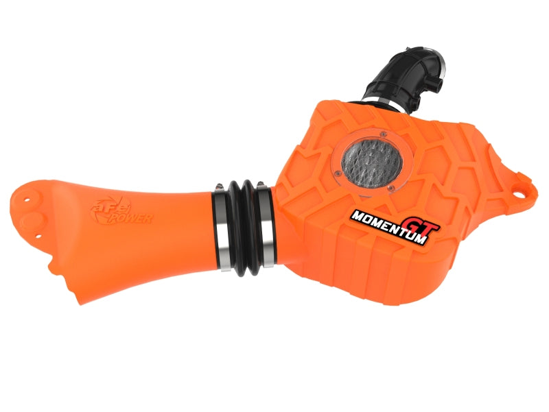 afe Momentum Sealed Intake for Suzuki Jimny 2019-2025, featuring a vibrant orange design for enhanced airflow and performance.