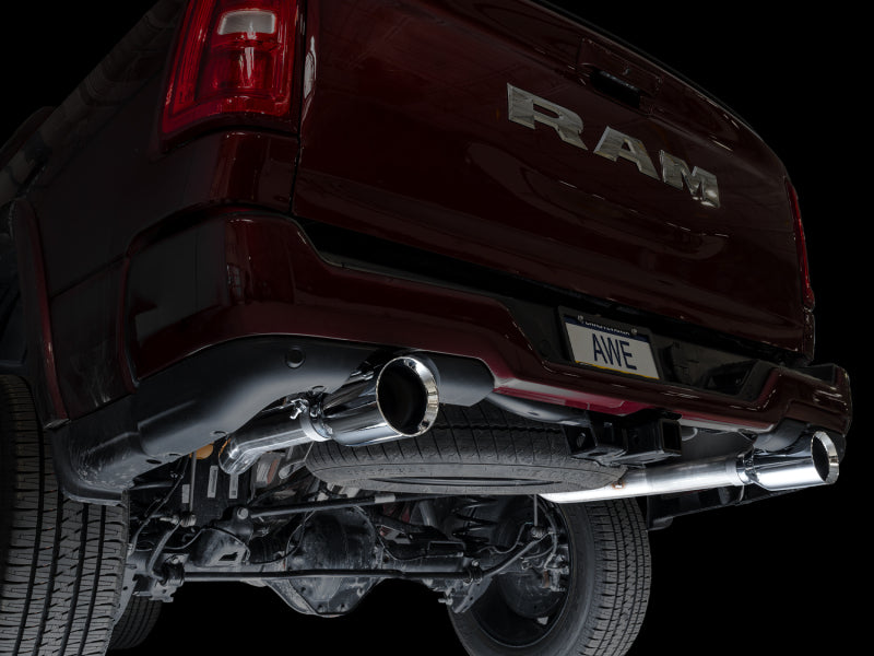 AWE Tuning 25+ RAM 1500 3.0TT 0FG Cat-Back Touring Exhaust - Chrome Silver Tips