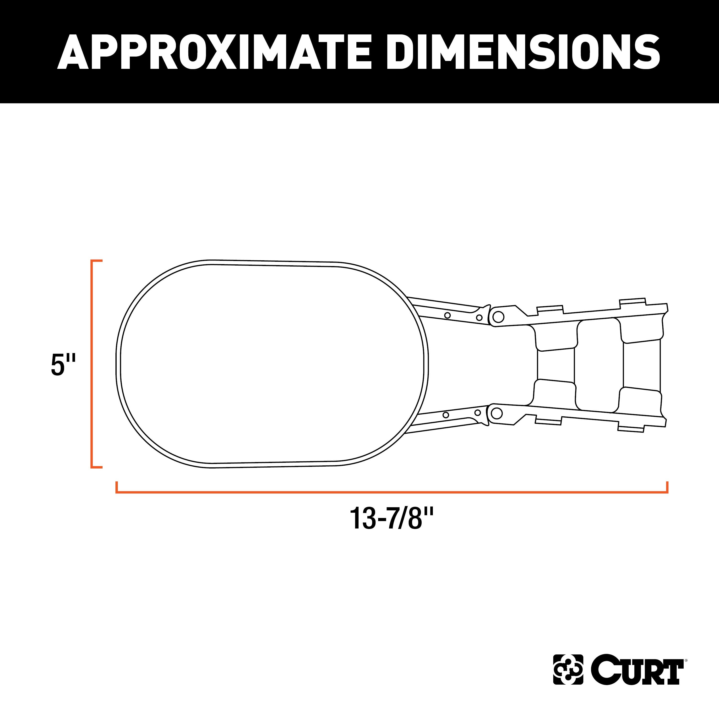 CURT 5 x 7-1/2-Inch Universal Strap-On Adjustable Extendable Towing Mirror Model 20002