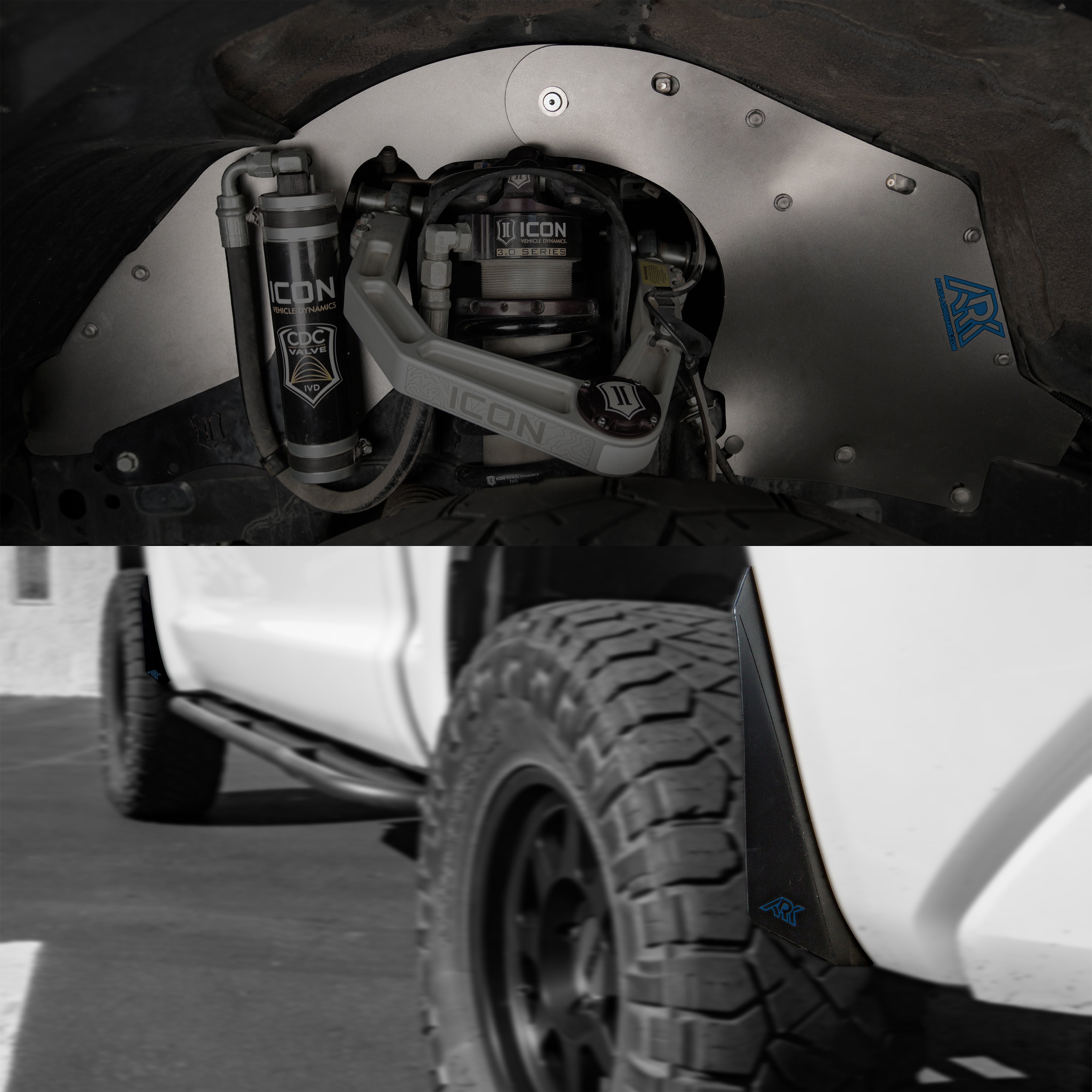 TriXpoly splash guards and mudflaps for 2007-2021 Toyota Tundra, designed for enhanced protection and durability.