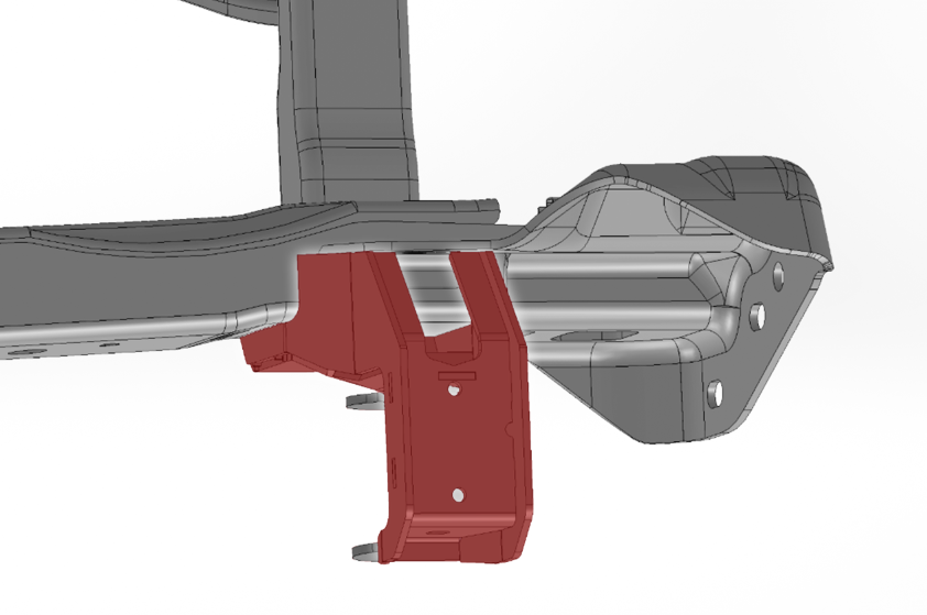 Gen 1 Raptor Fabricated Rear Shackle Hanger - stock location