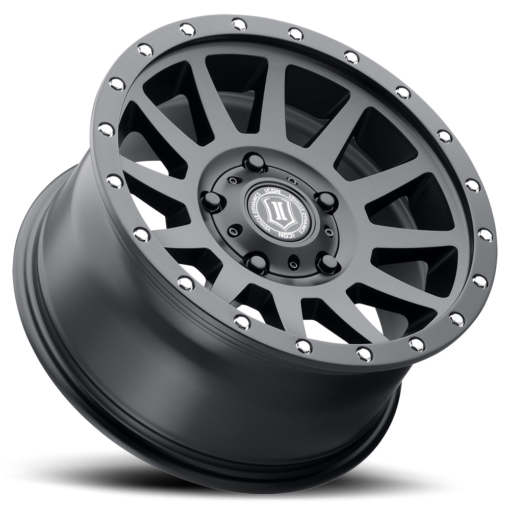 Compression 17 X 8.5 / 5 X 150 / 25MM / 5.75 Inch Back Space Satin Black, ICON Alloys