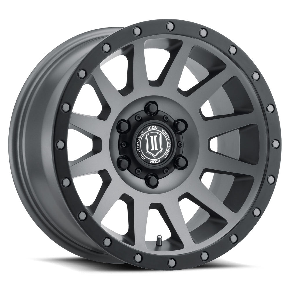 Compression 17 X 8.5 / 5 X 5 / -6MM / 4.5 Inch Back Space Titanium, ICON Alloys
