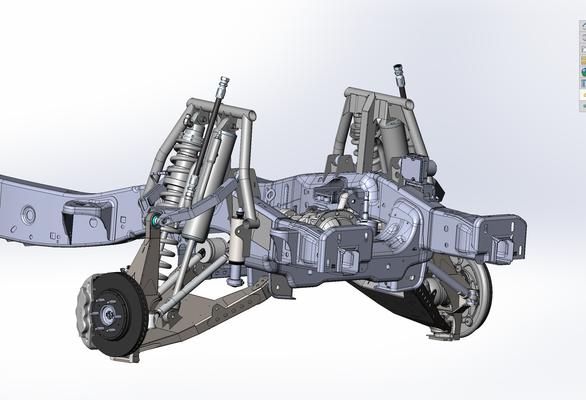 2017 Up Raptor Long Travel Front Suspension Kit showcasing detailed suspension components and design for enhanced offroad performance.