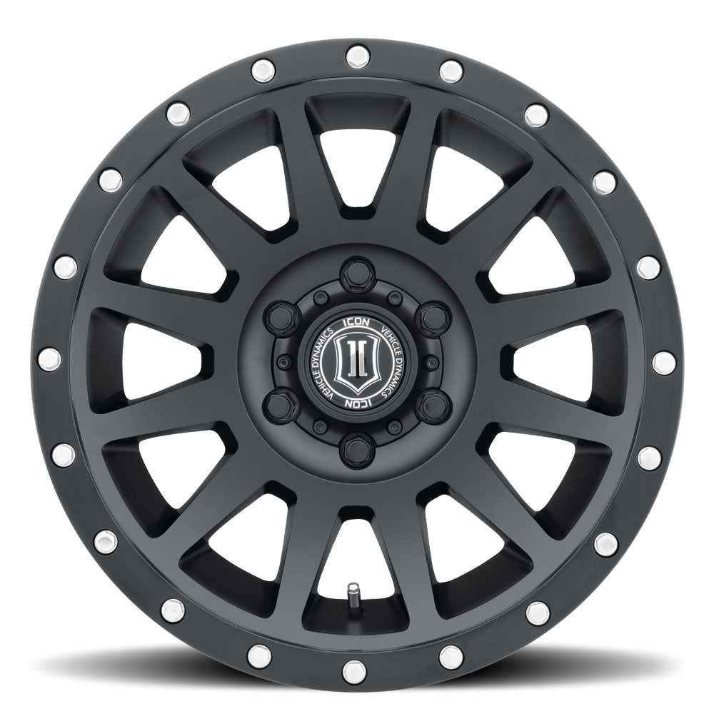 Compression 18 X 9 / 5 X 150 / 25 MM / 6 Inch Back Space Satin Black, ICON Alloys