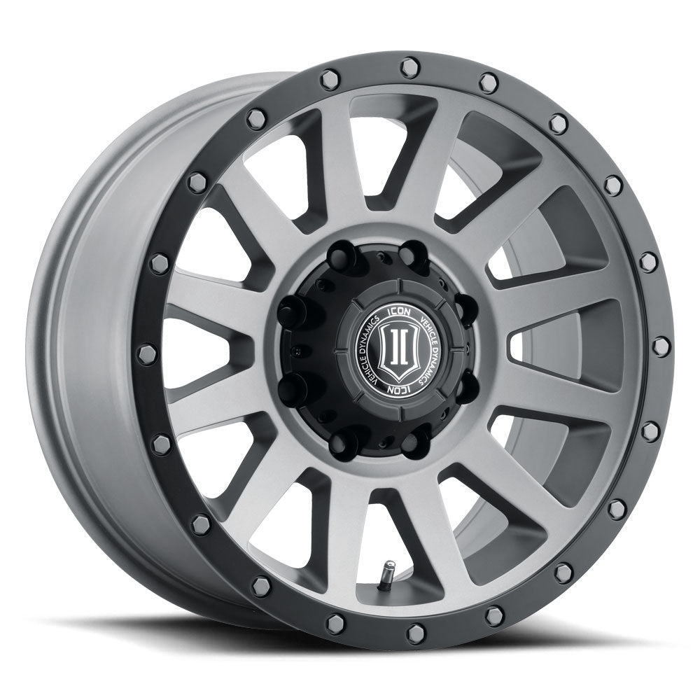 Compression HD 18 X 9 / 8 X 180 12MM Offset 5.5 Inch Backspace Titanium, ICON Alloys