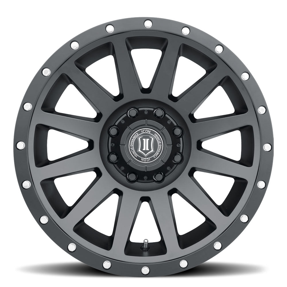 Compression 20 X 10 / 8 X 6.5 / -19 MM / 4.75 Inch Back Space Satin Black, ICON Alloys