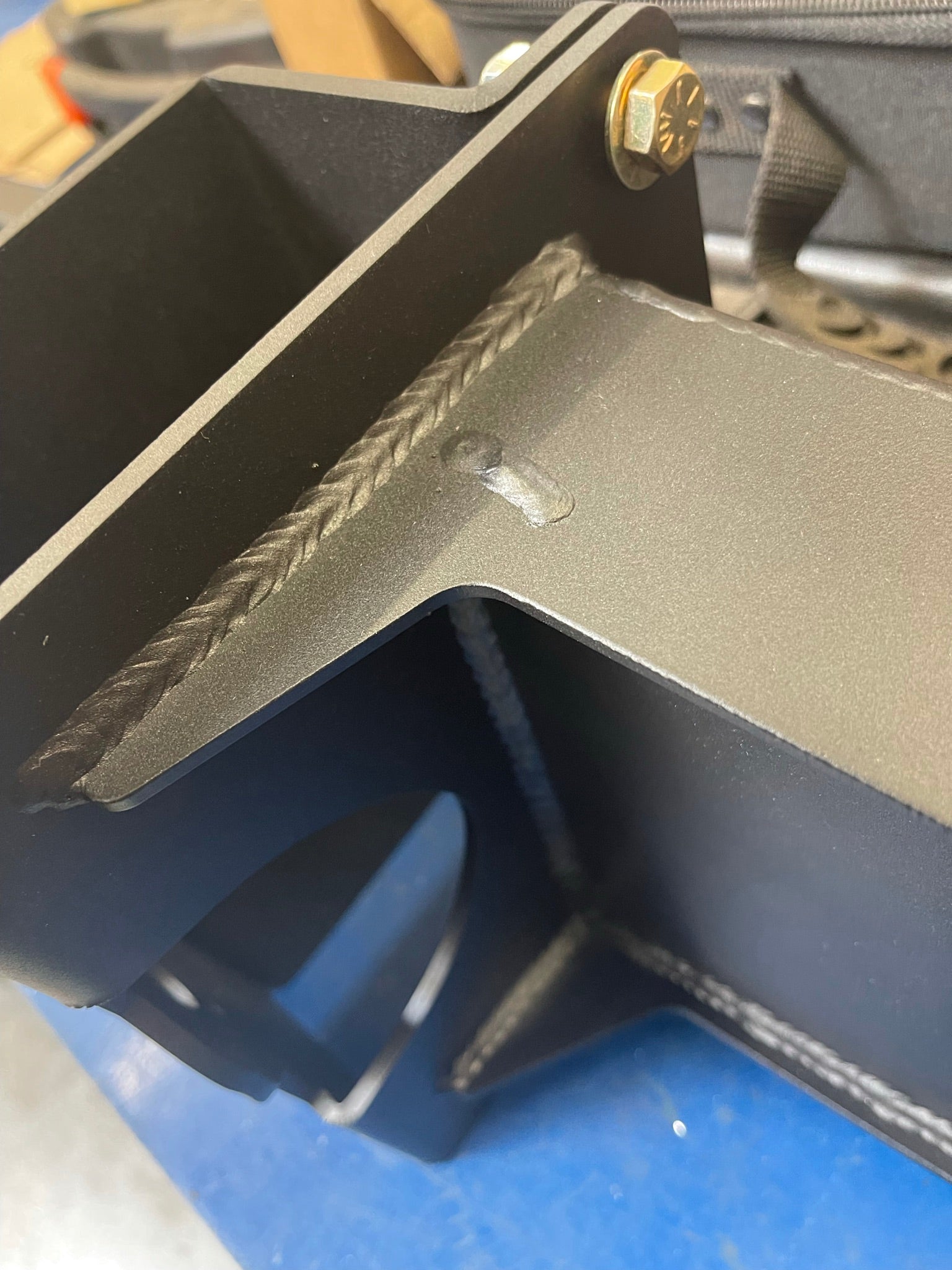 Close-up of a rear bump stop kit for 2017-2020 Raptor and 2015-2024 F150, showcasing quality welds and durable construction.