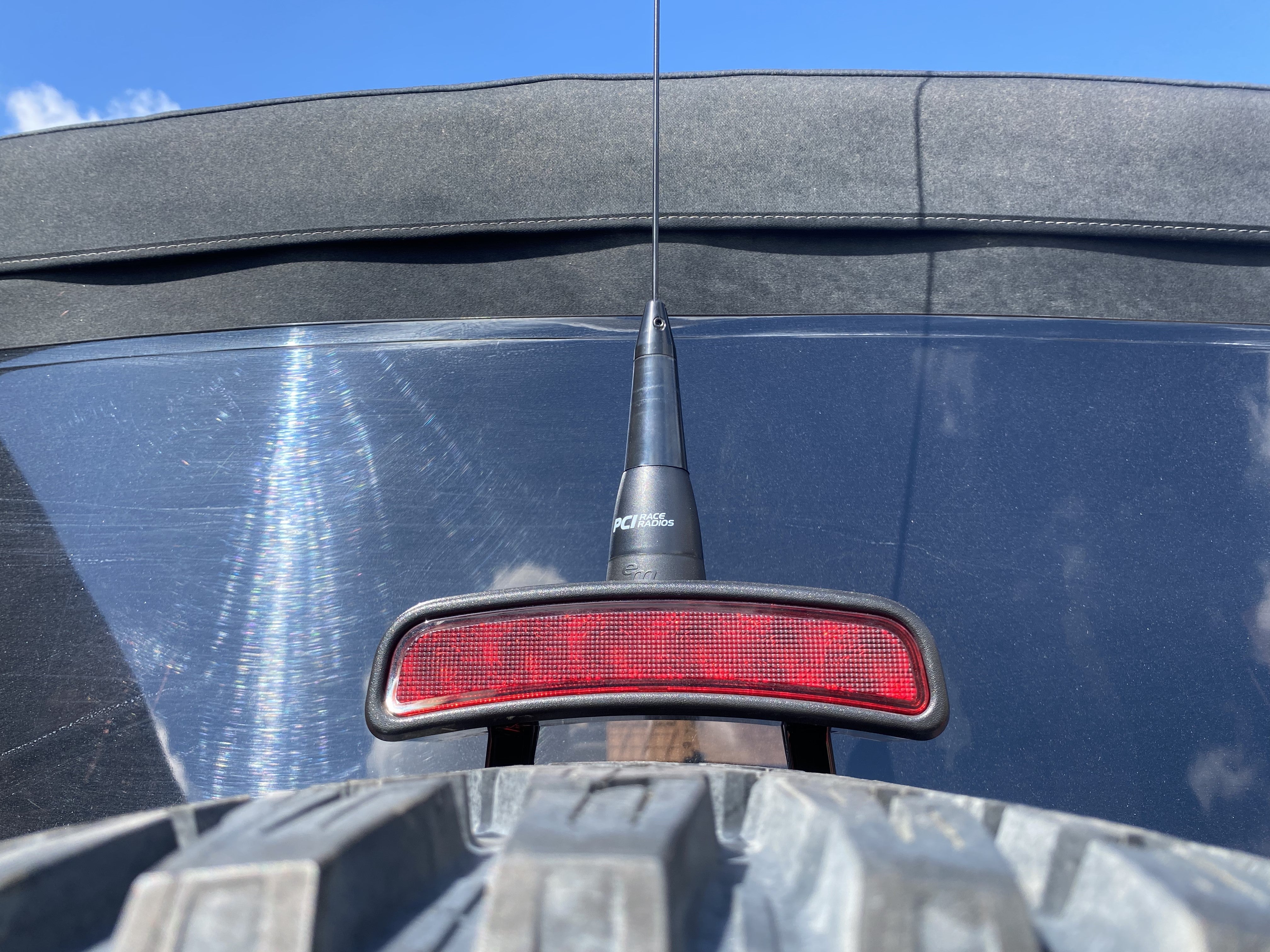 2021-25 Ford Bronco third brake light antenna mount by Bullet Proof Diesel, designed for 35"/37" tires, showcasing durability and functionality.