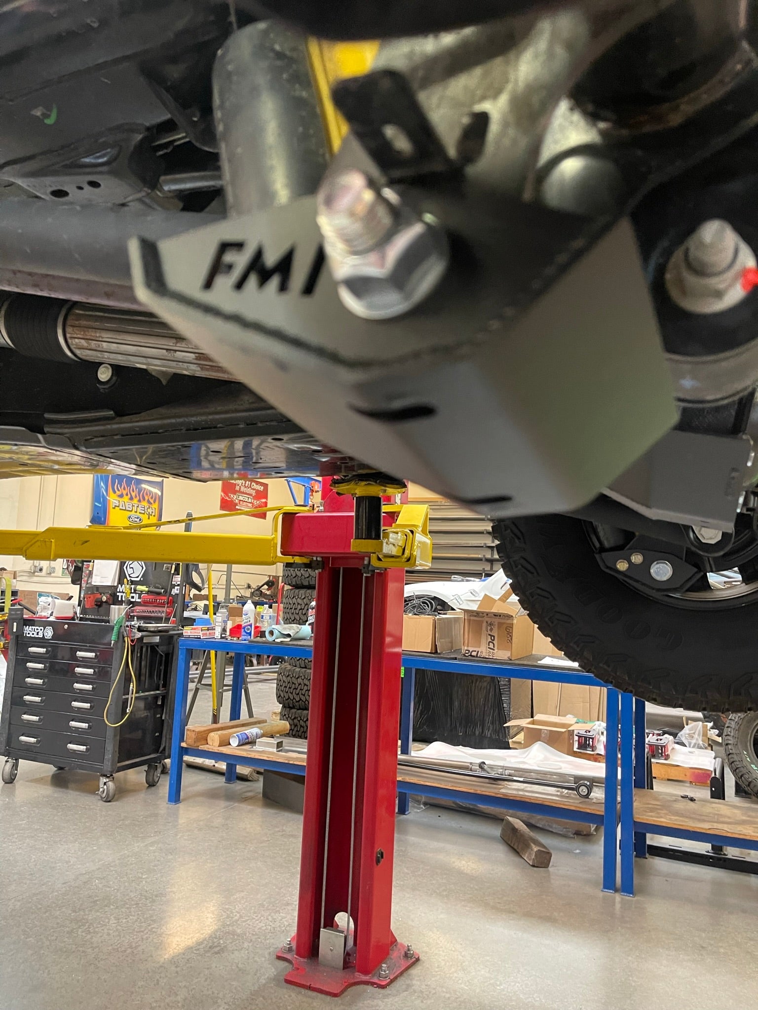2021+ Bronco rear shock skid kit installed, showcasing durable protection for Squatch and Base shocks during off-road use.