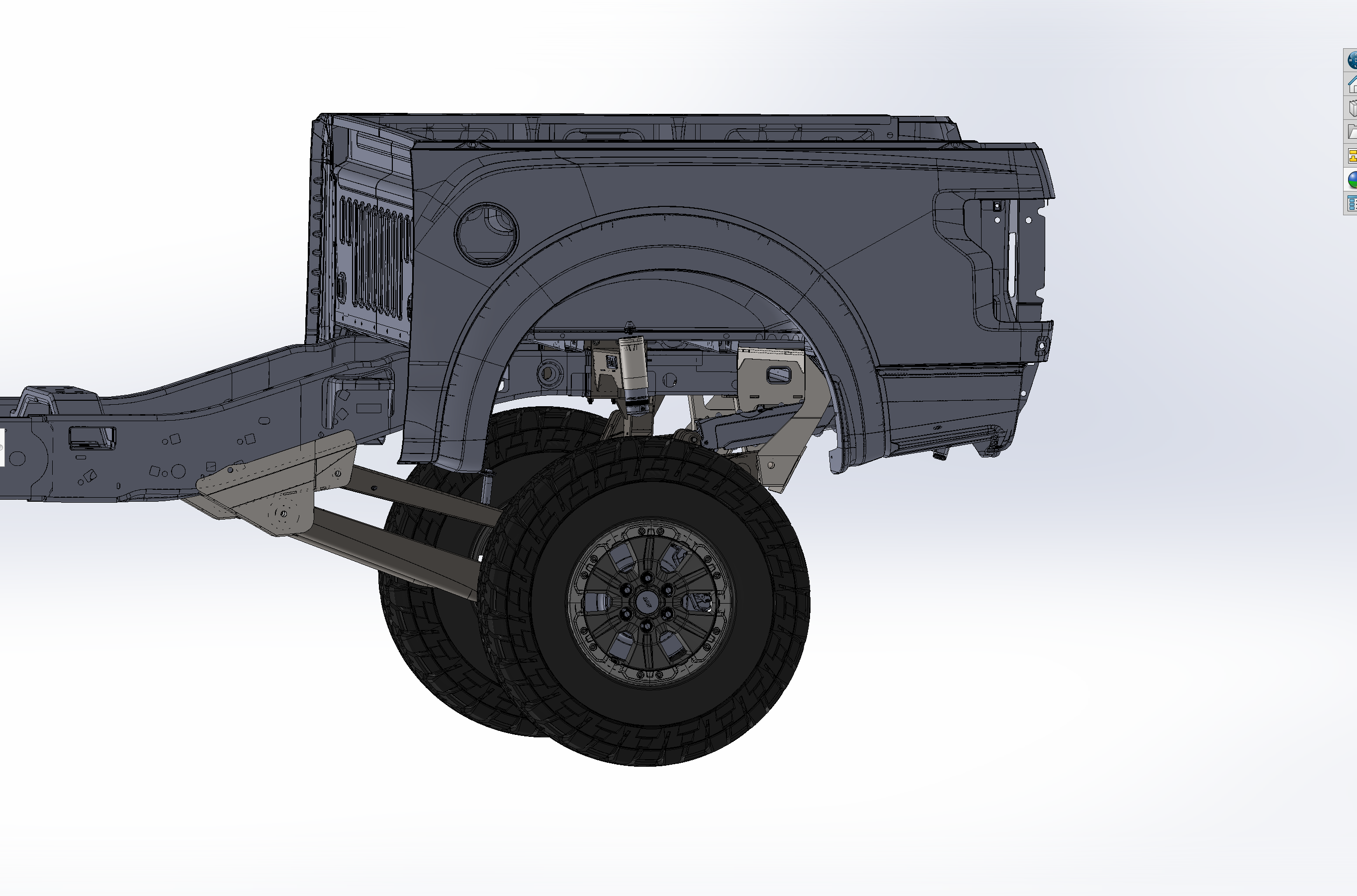 2021-2024 Raptor Long Travel Rear Suspension Kit design showcasing 19 inches of travel for Gen 3 Raptors.