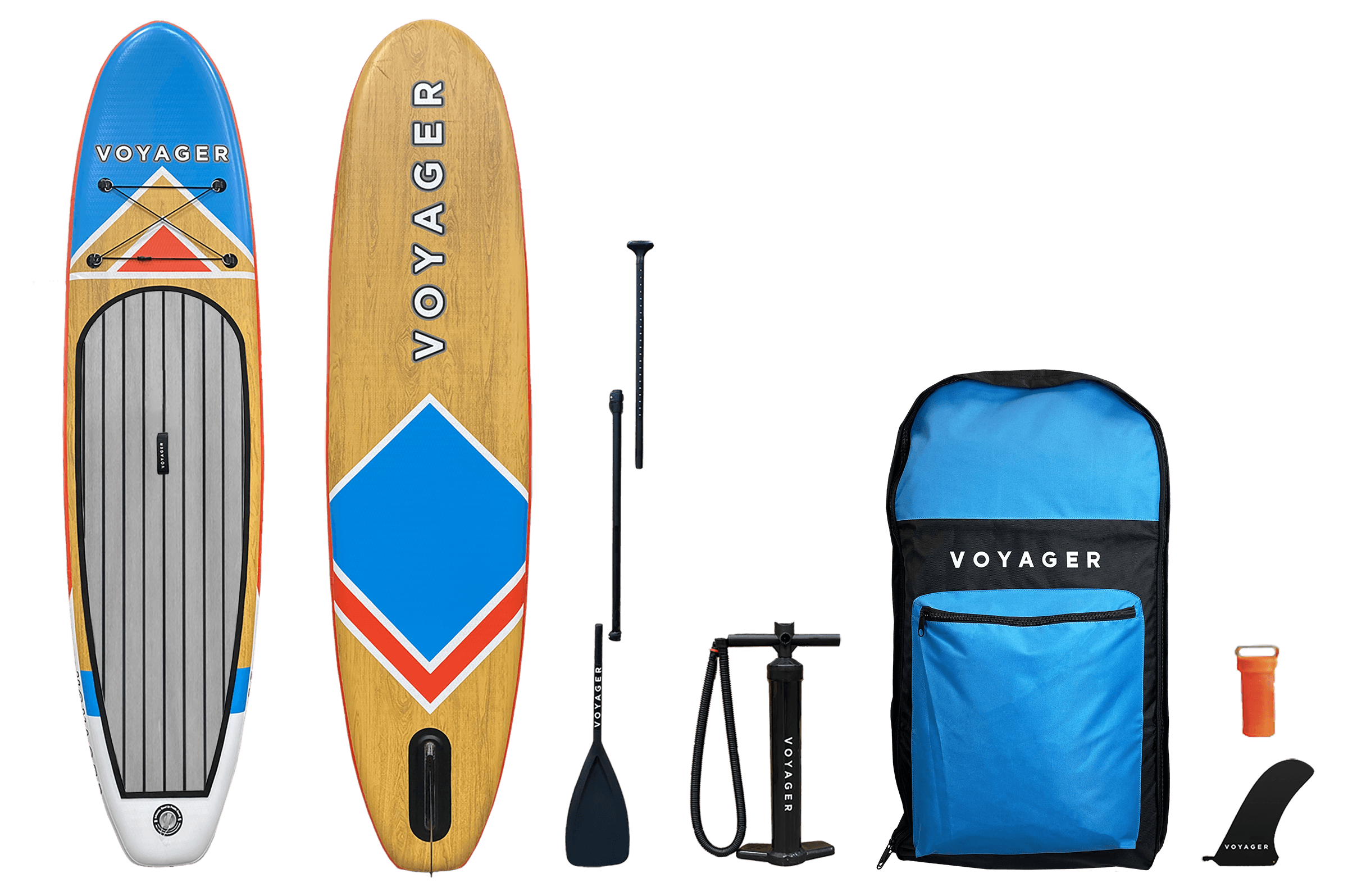 10'10 Woodgrain Voyager Inflatable SUP Package