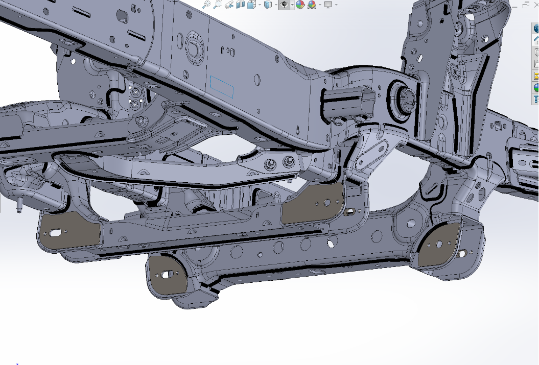 2024 Ranger Raptor lower arm pivot gusset kit with slots, designed for enhanced durability and performance in offroad applications.