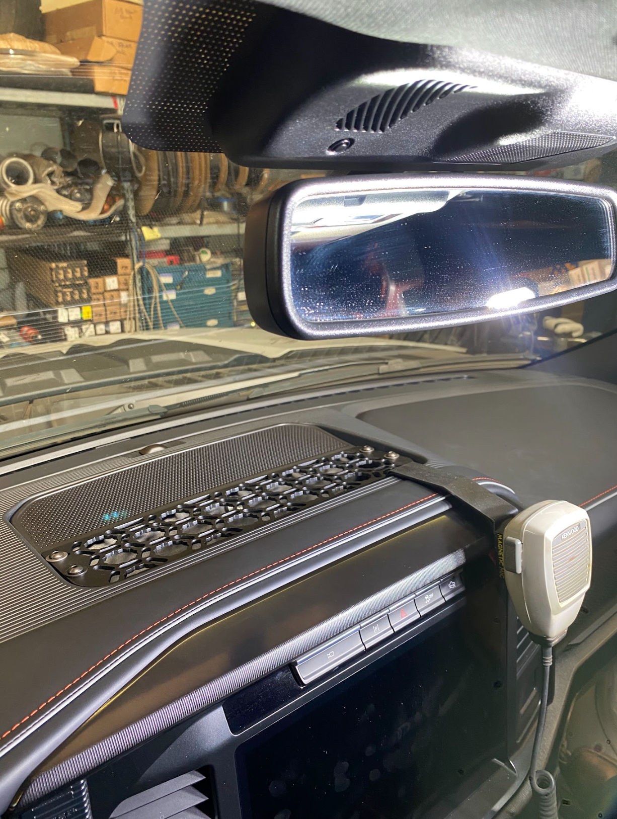 2024 F150 Raptor center dash mount kit by Adapt-A-Panel installed, showcasing sleek design and functionality.