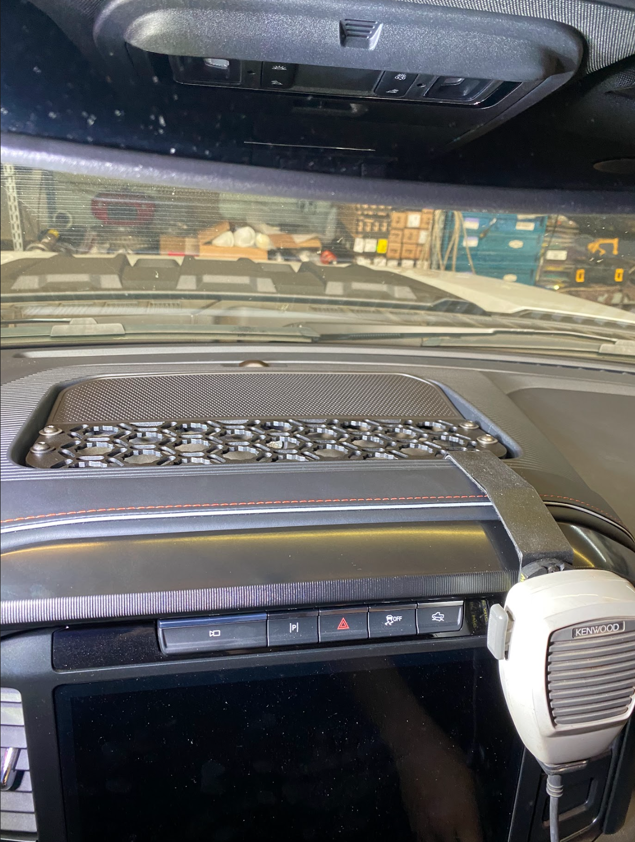 Center dash mount kit for 2024 F150 Raptor by Adapt-A-Panel, showcasing a sleek design and integrated controls.